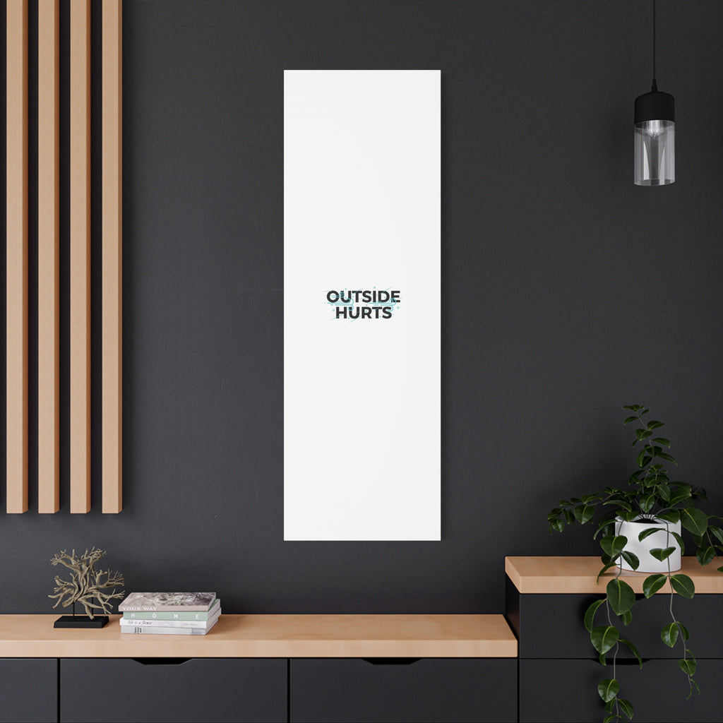 OUTSIDE HURTS Canvas Wall Art | Wind-Chill Minimalism, winter meme