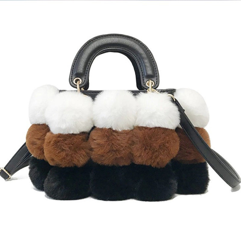 Chic Winter Plush Shoulder Bag - Stylish Messenger Handbag for Every Occasion