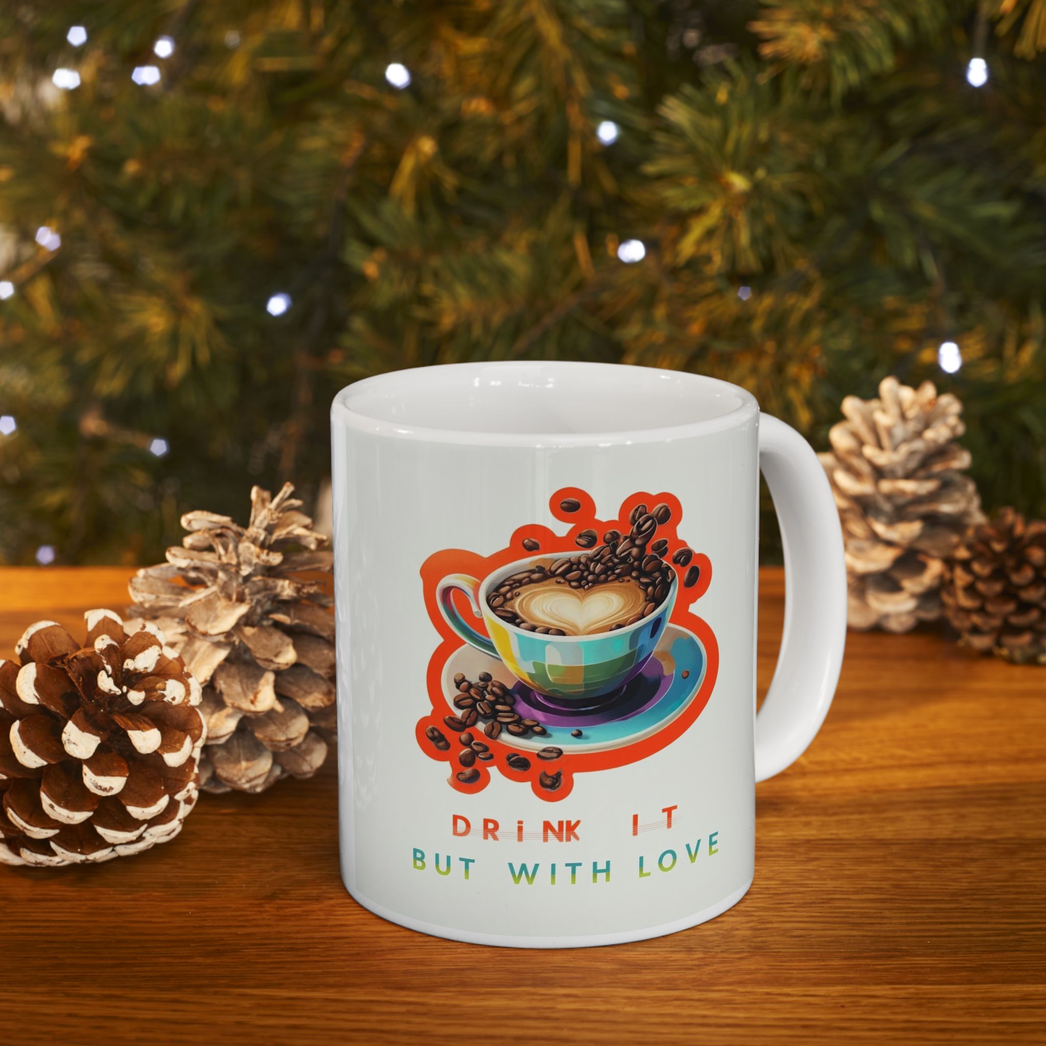 Colorful Ceramic Coffee Mug - "Don't Forget to Love" - Perfect Gift for Friends & Family