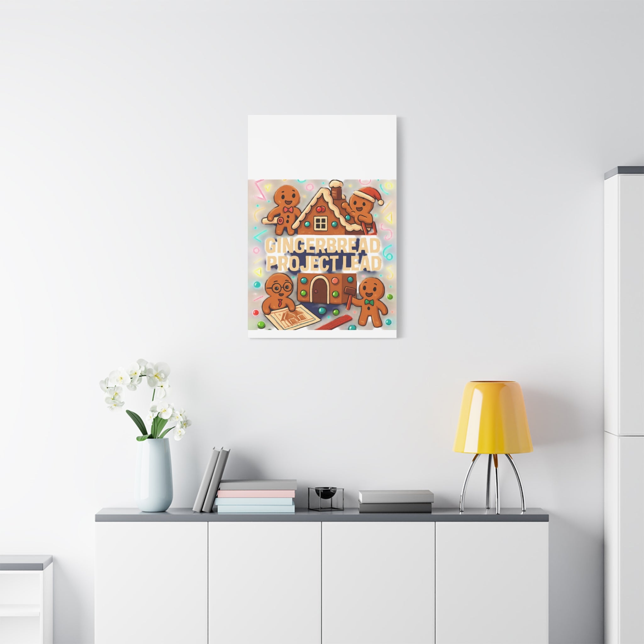 Gingerbread Project Lead Canvas Art — Holiday Kitchen Wall Decor