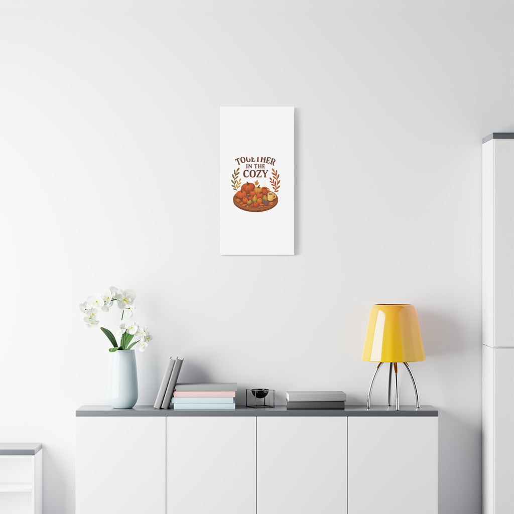 Fall Harvest Cozy Canvas Wall Art – "In The Cozy" Pumpkin & Coffee Autumn Decor