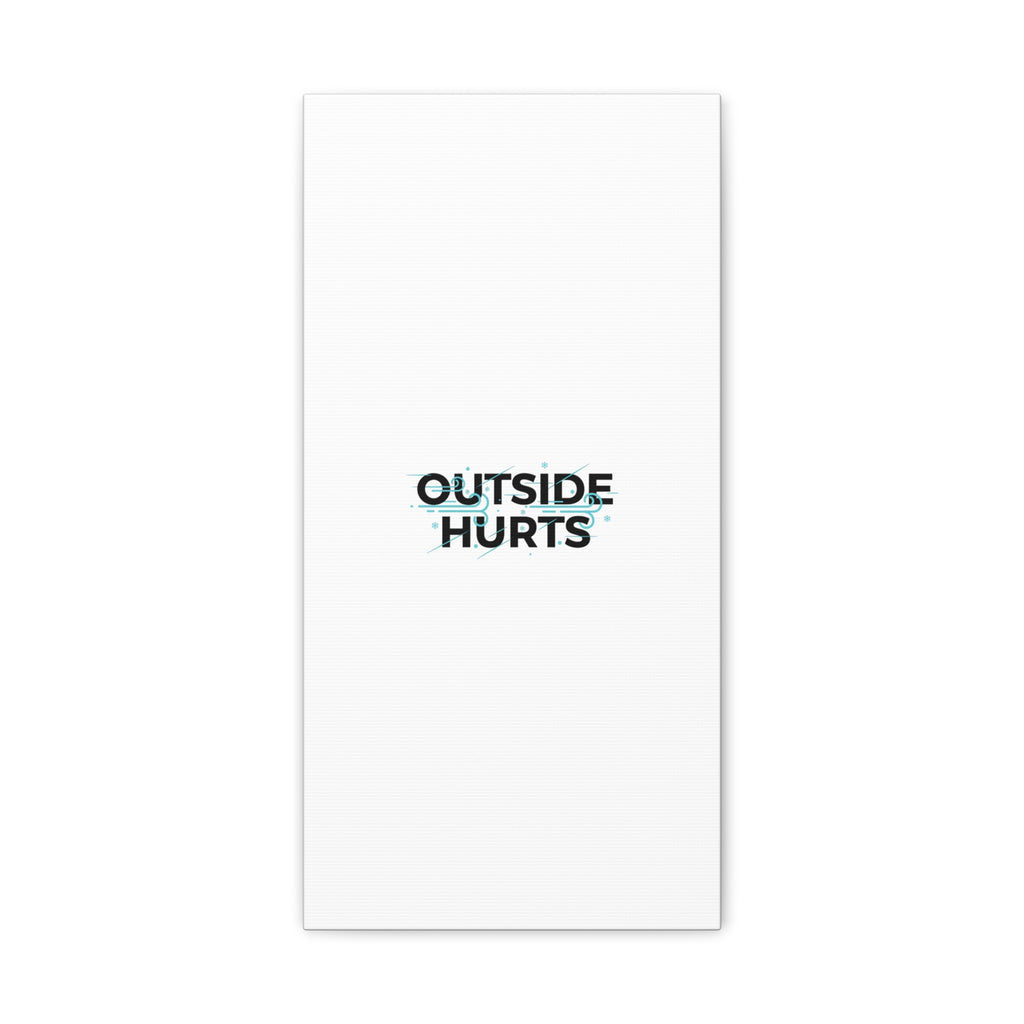 OUTSIDE HURTS Canvas Wall Art | Wind-Chill Minimalism, winter meme
