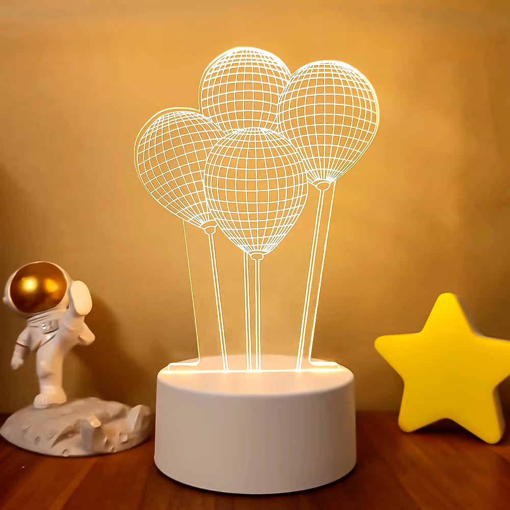 Transform Your Space with the 3D LED Night Light - A Creative Illusion Lamp for Home Decor