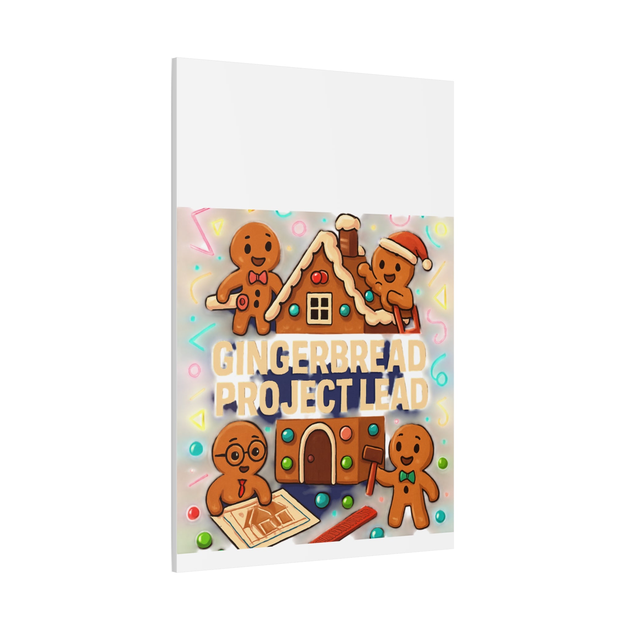 Gingerbread Project Lead Canvas Art — Holiday Kitchen Wall Decor