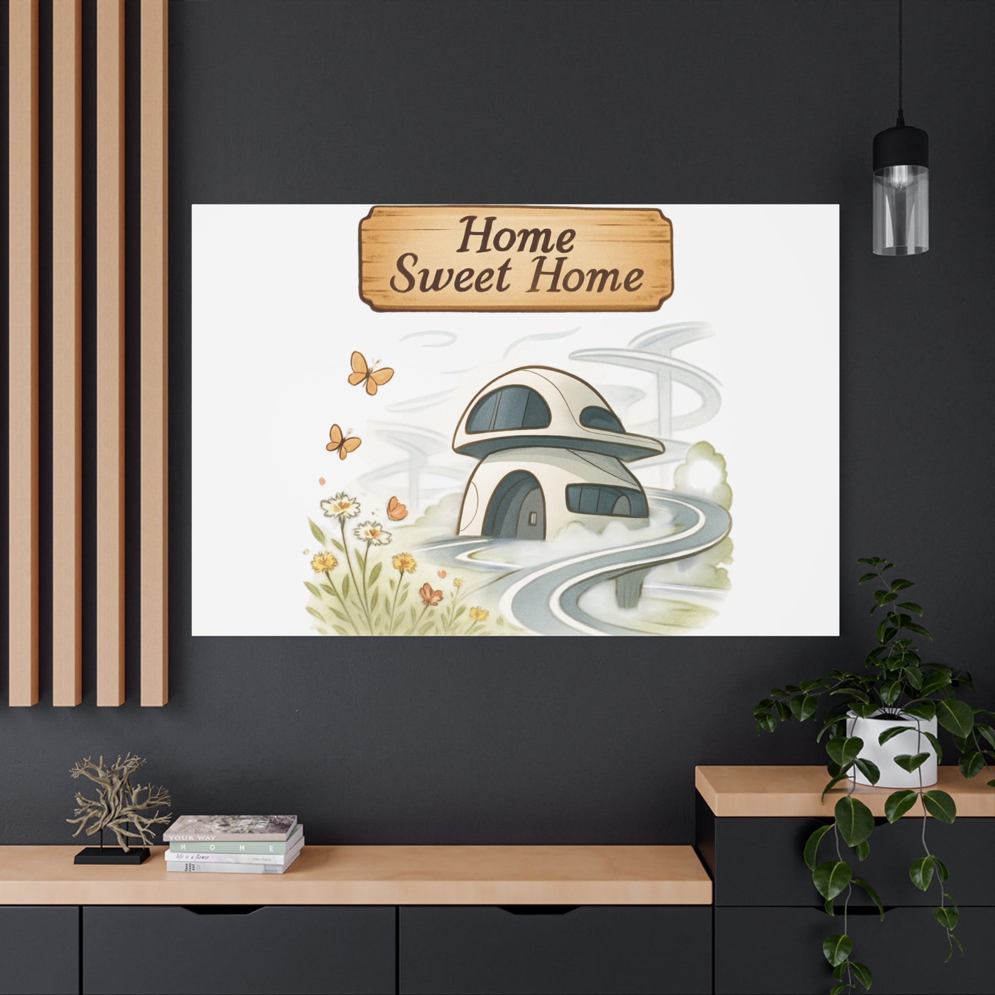 Home Sweet Home Canvas Wall Art — Cozy Cottage Matte Stretched Canvas