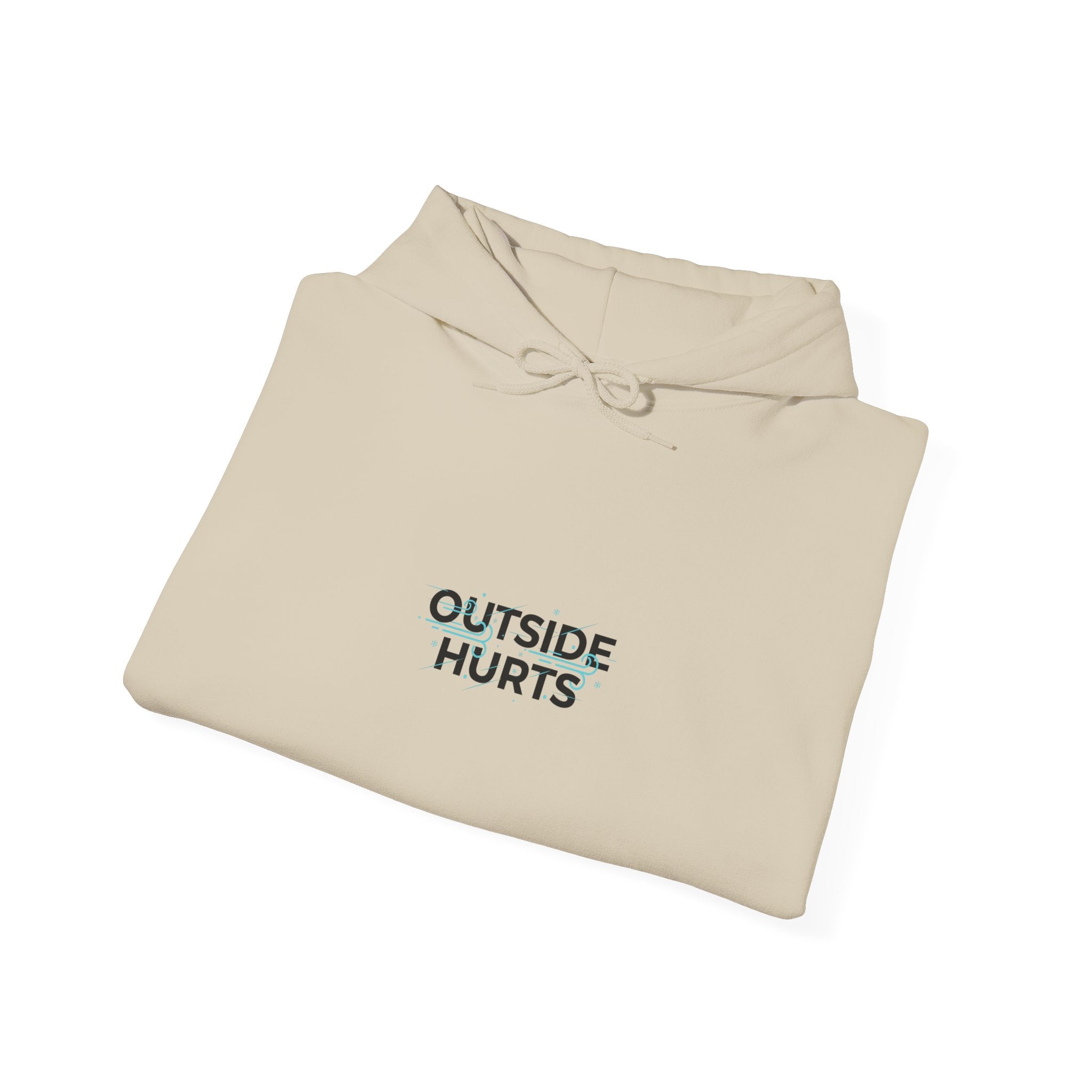 OUTSIDE HURTS Hoodie | wind-chill minimalism, winter meme