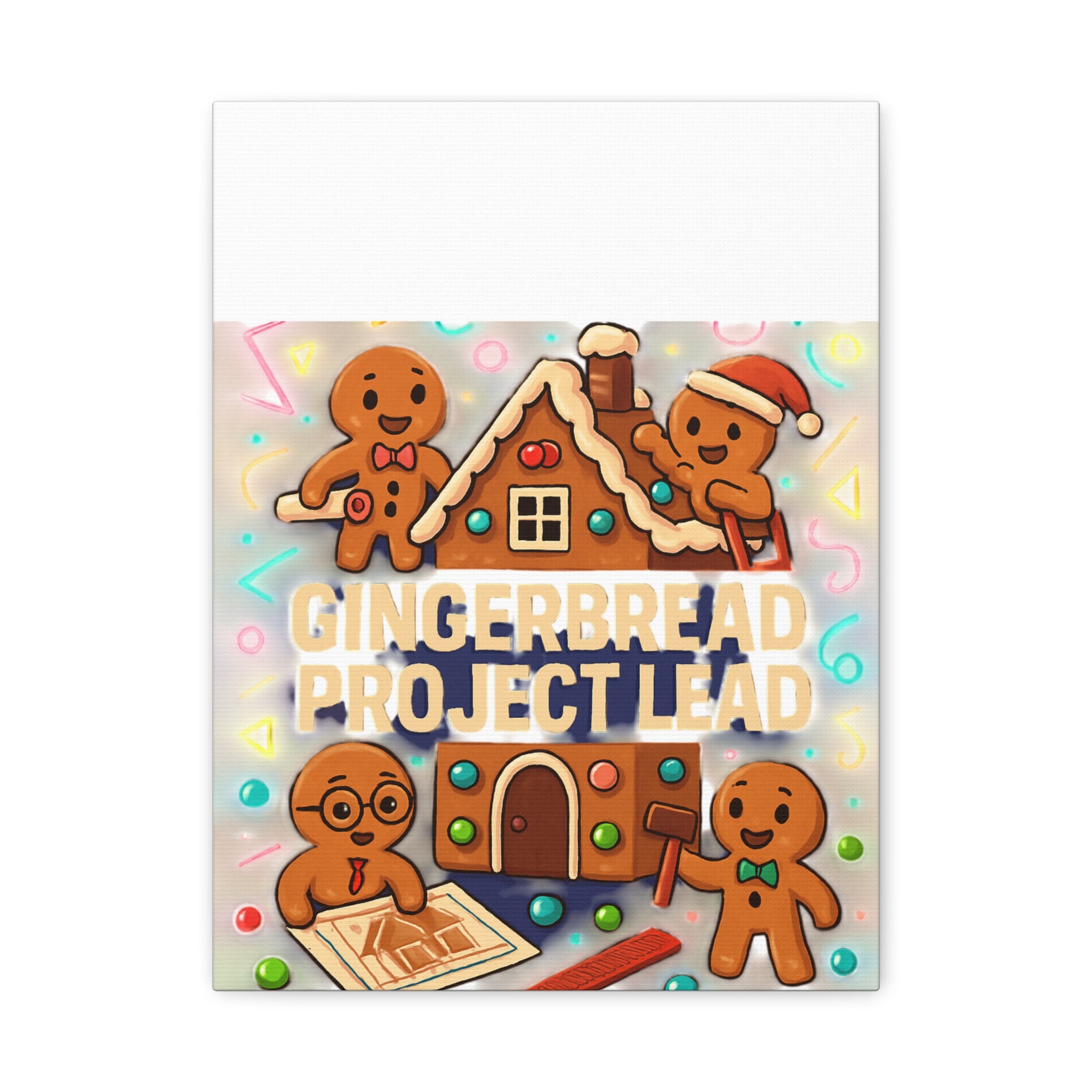 Gingerbread Project Lead Canvas Art — Holiday Kitchen Wall Decor
