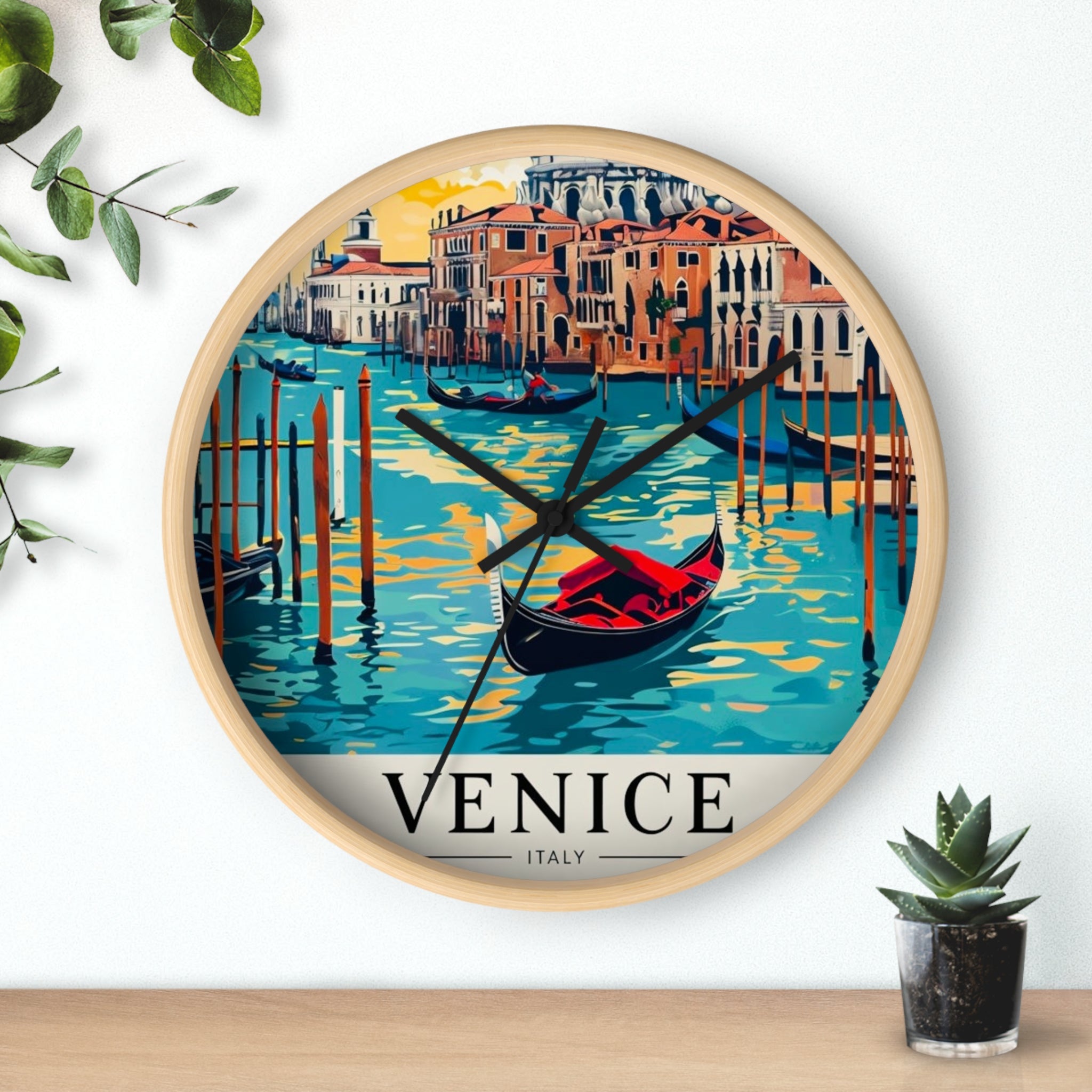 Venetian Wall Clock - Vintage Coastal Decor, Nautical Home Decoration, Gift for Travel Lovers, Clock for Beach House, Wall Art