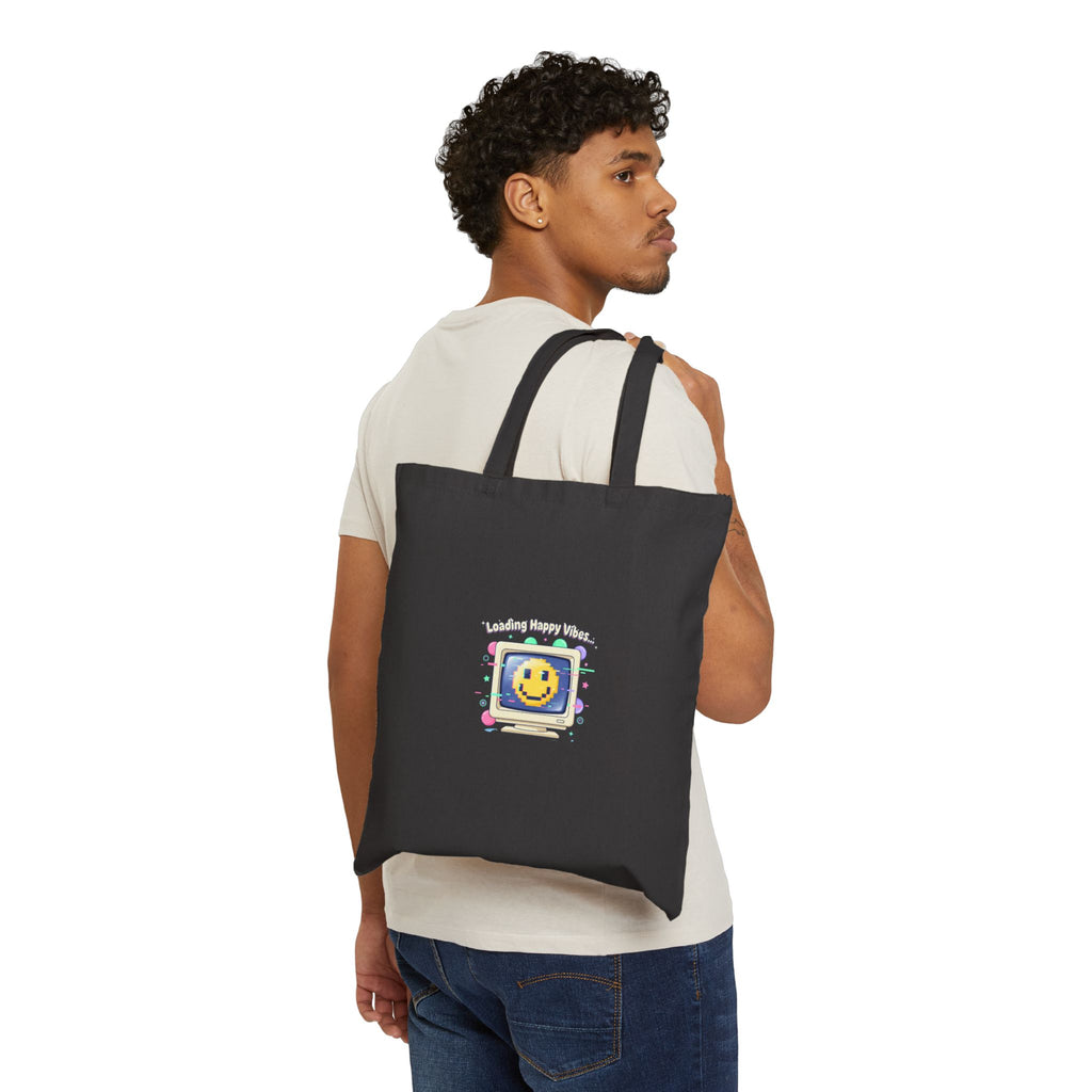 Smiley Retro OS Popup Tote, Y2K Pixel Tech Nostalgia