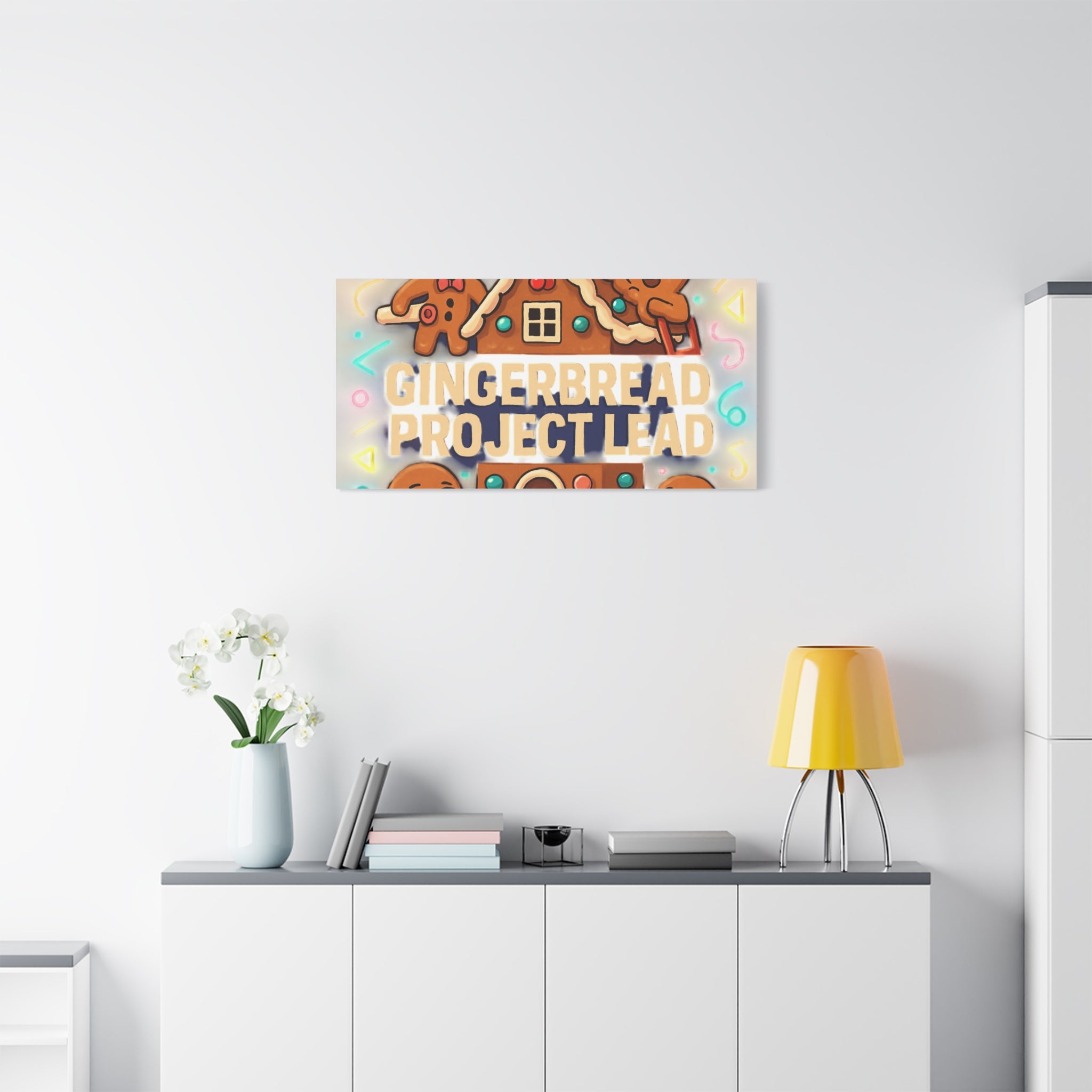 Gingerbread Project Lead Canvas Art — Holiday Kitchen Wall Decor