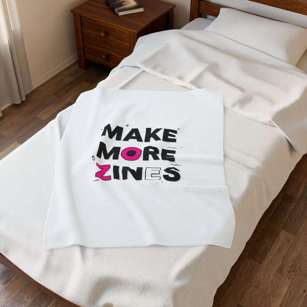 Make More Zines Blanket | ransom collage, zine style cutout letters