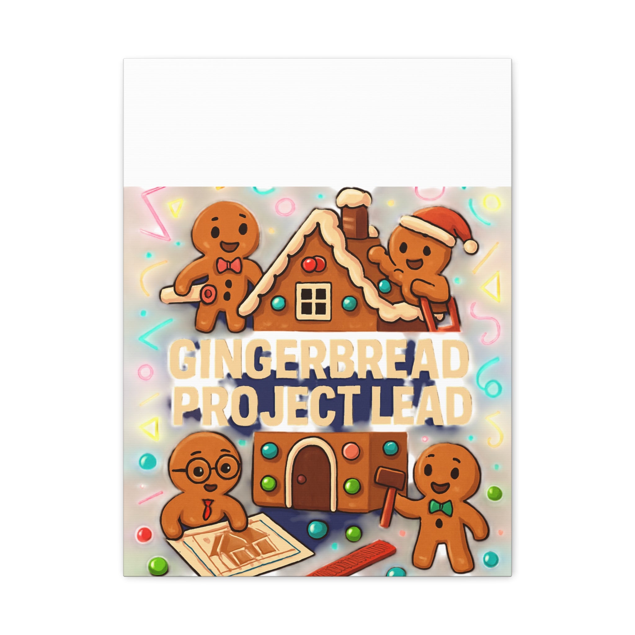 Gingerbread Project Lead Canvas Art — Holiday Kitchen Wall Decor