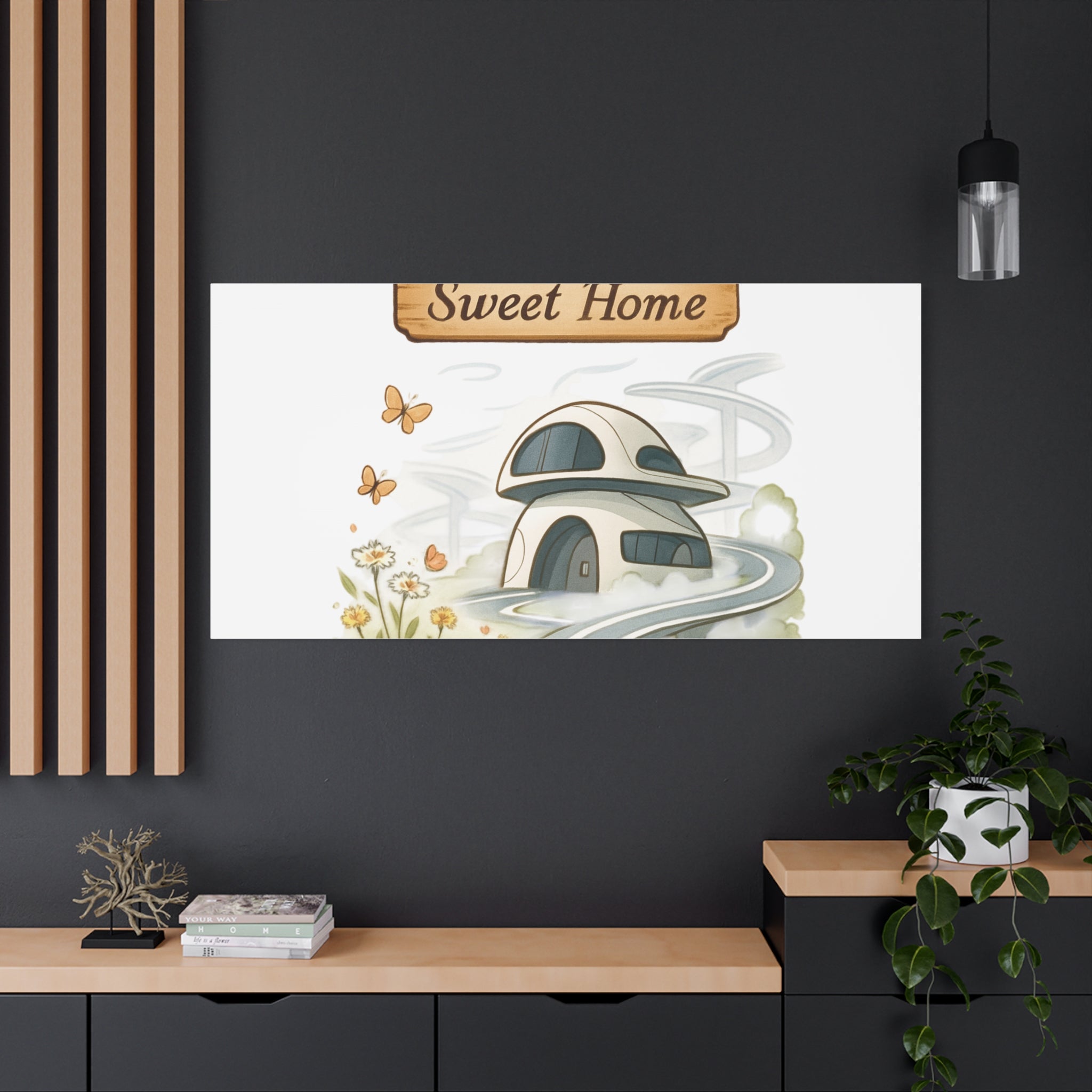 Home Sweet Home Canvas Wall Art — Cozy Cottage Matte Stretched Canvas