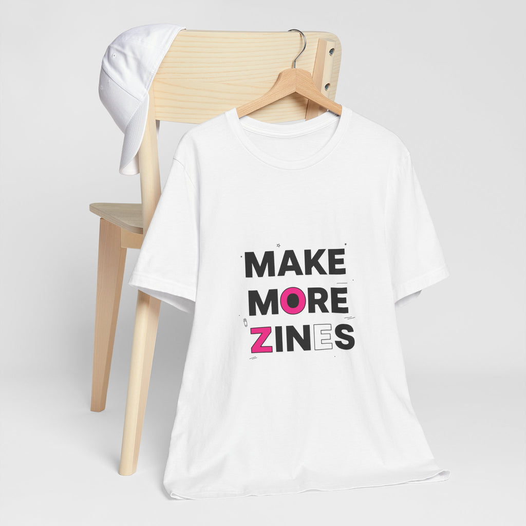 MAKE MORE ZINES Tee | ransom collage shirt, zine style cutout letters
