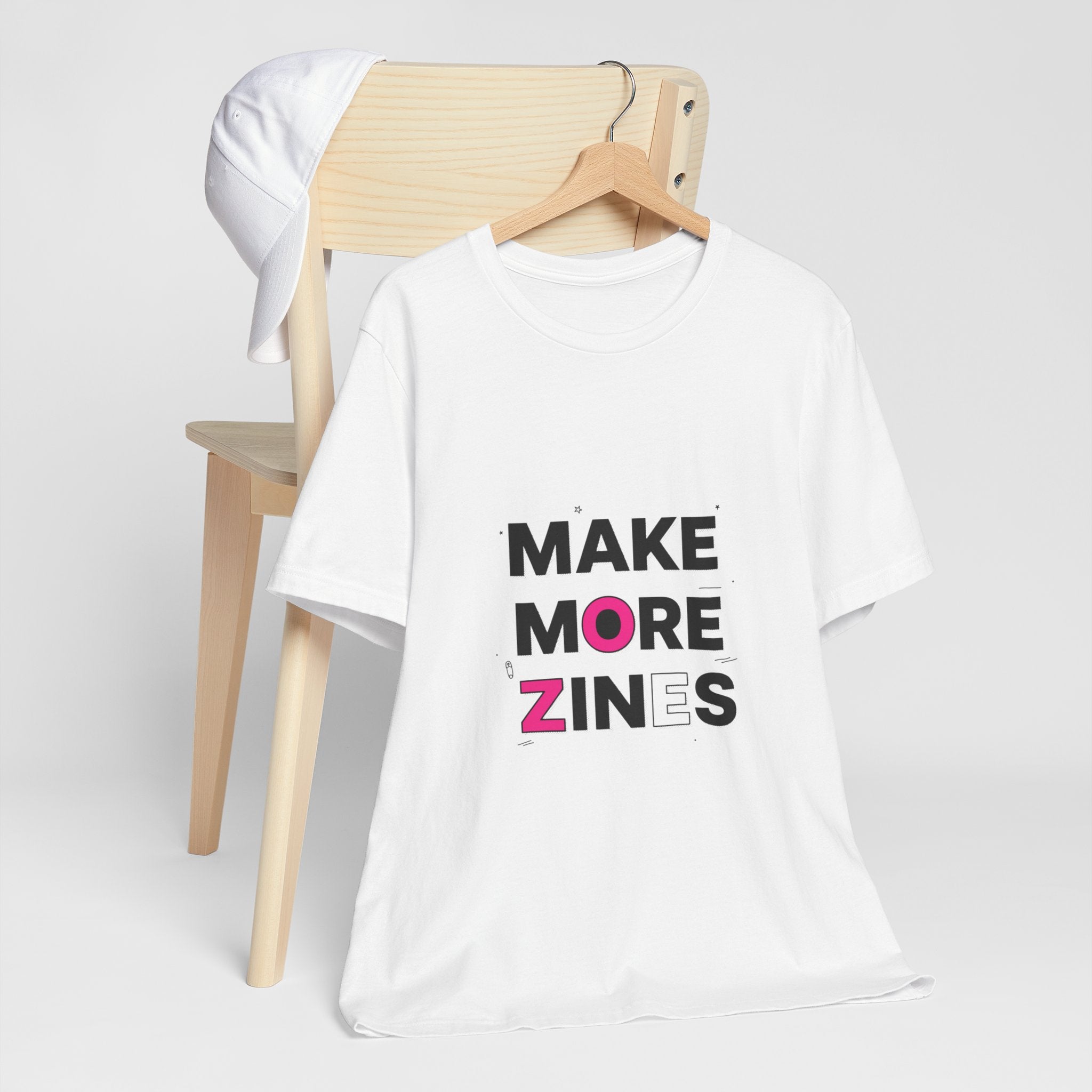 MAKE MORE ZINES Tee | ransom collage shirt, zine style cutout letters