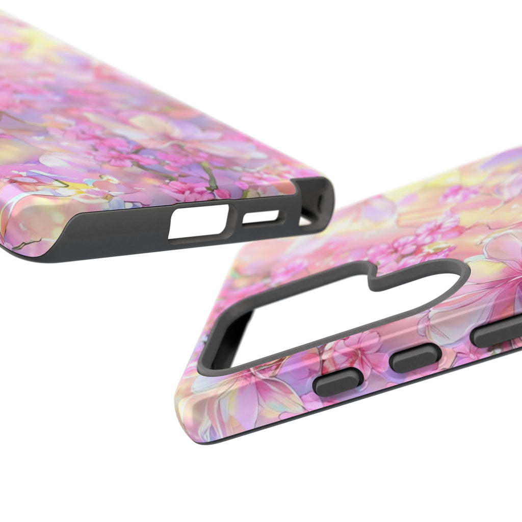 Floral Elegance Tough Phone Case – Dual-Layer Protection for iPhone 17/16/15 & Samsung | Glossy or Matte Finish | Morphesa