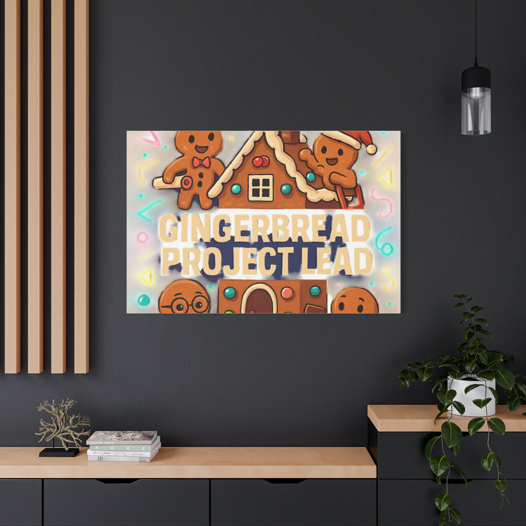 Gingerbread Project Lead Canvas Art — Holiday Kitchen Wall Decor