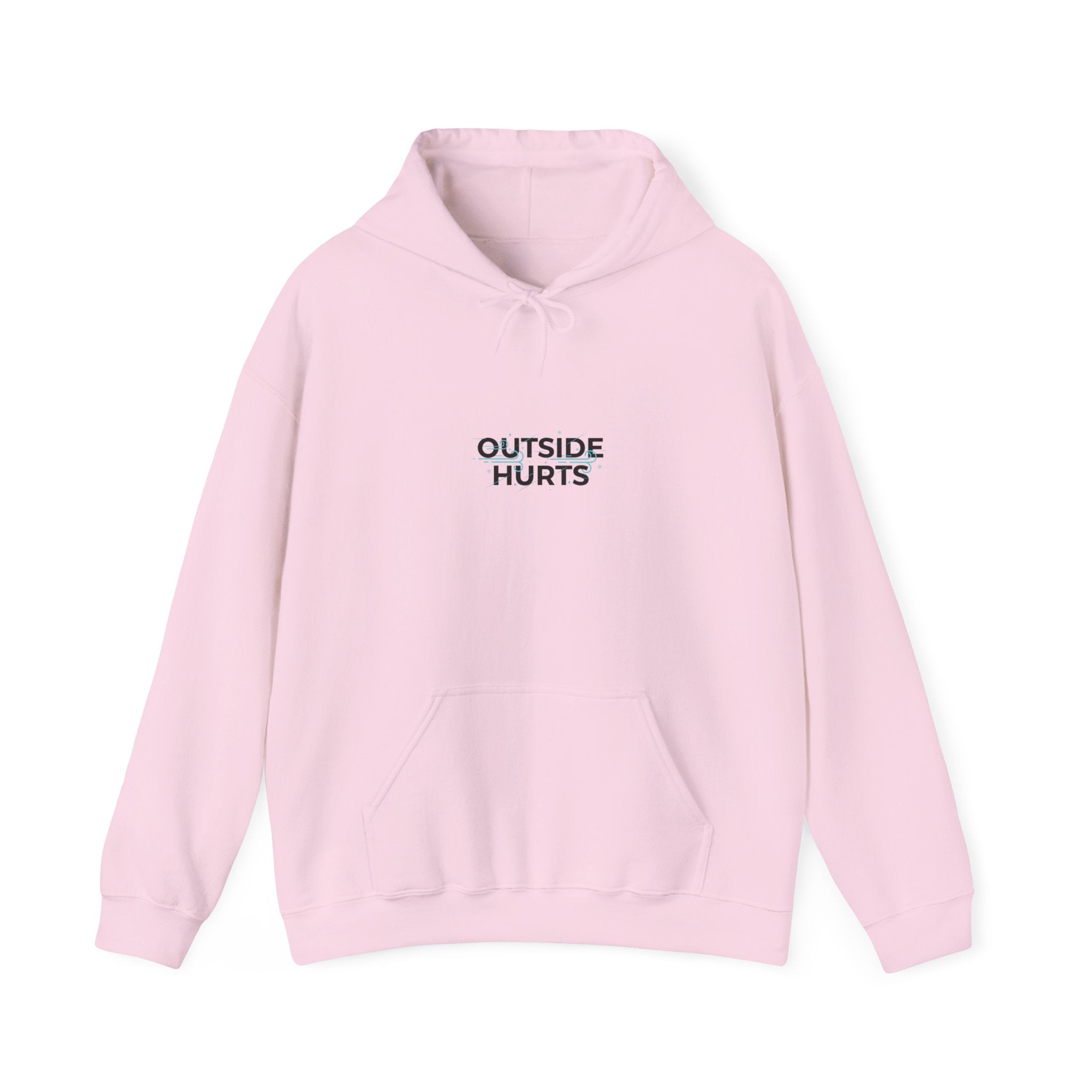 OUTSIDE HURTS Hoodie | wind-chill minimalism, winter meme