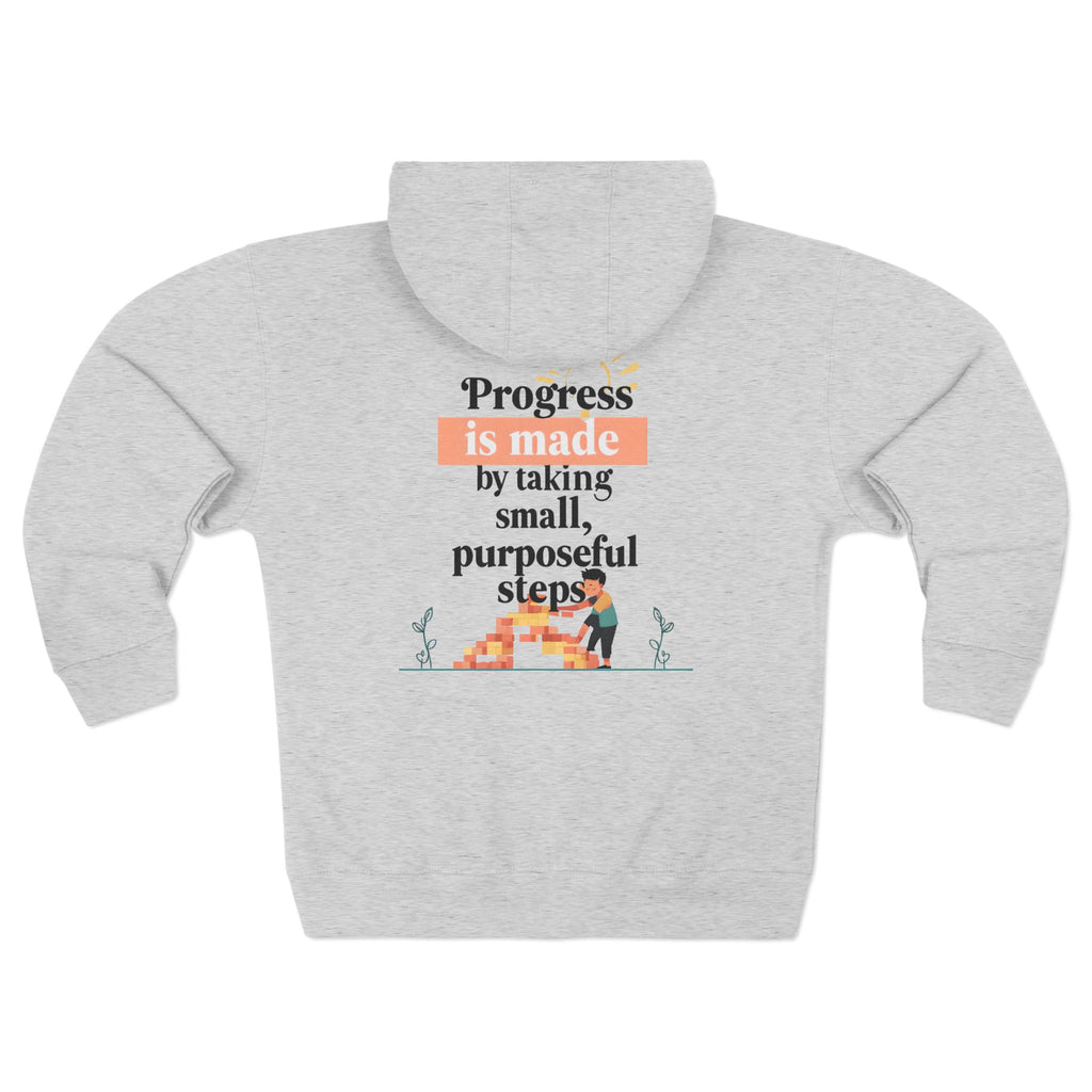Progress Over Perfection hoodie | Motivational Zip Hoodie, Progress Is Made Quote
