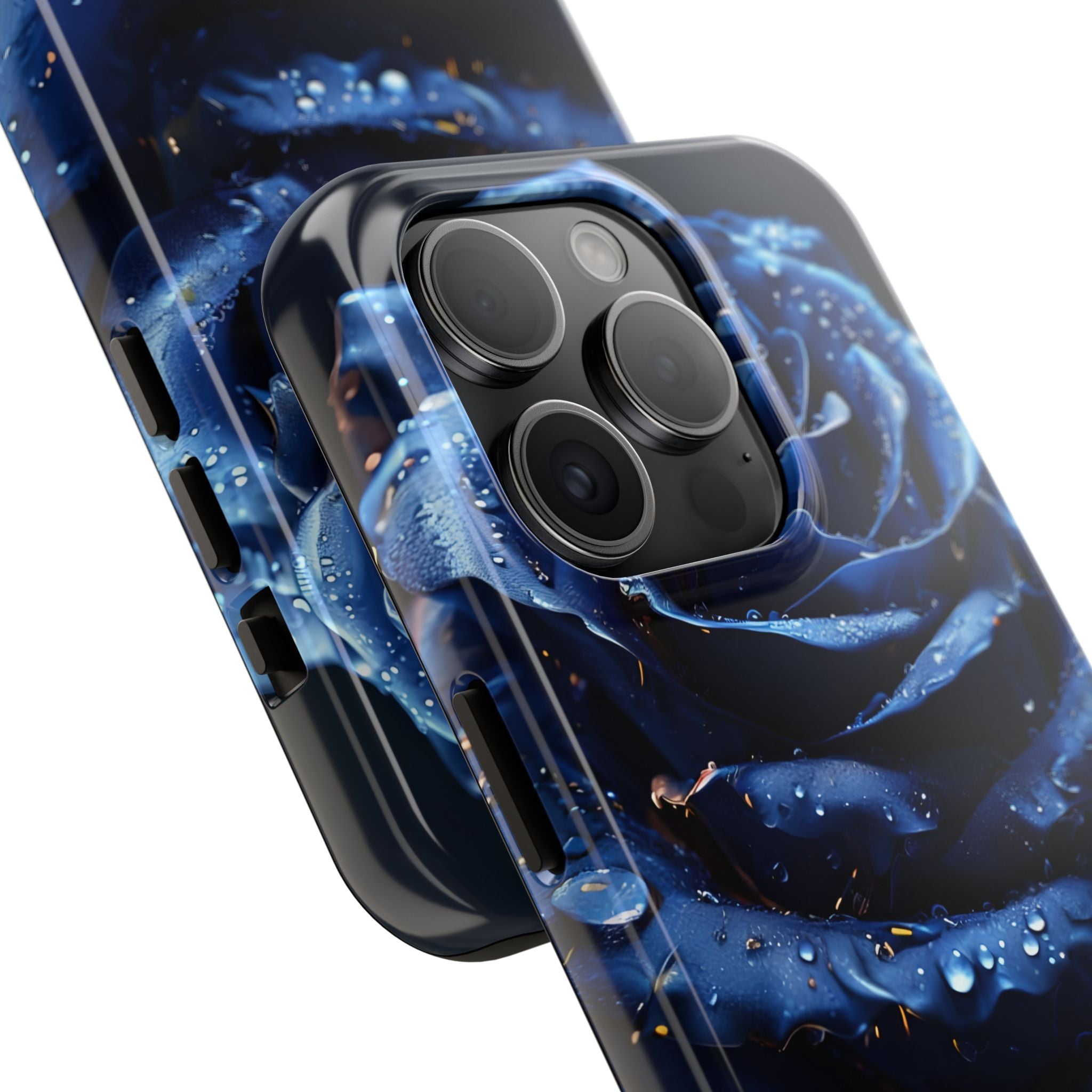 iPhone 17 Pro Max Tough Phone Case - Elegant Blue Rossy Design