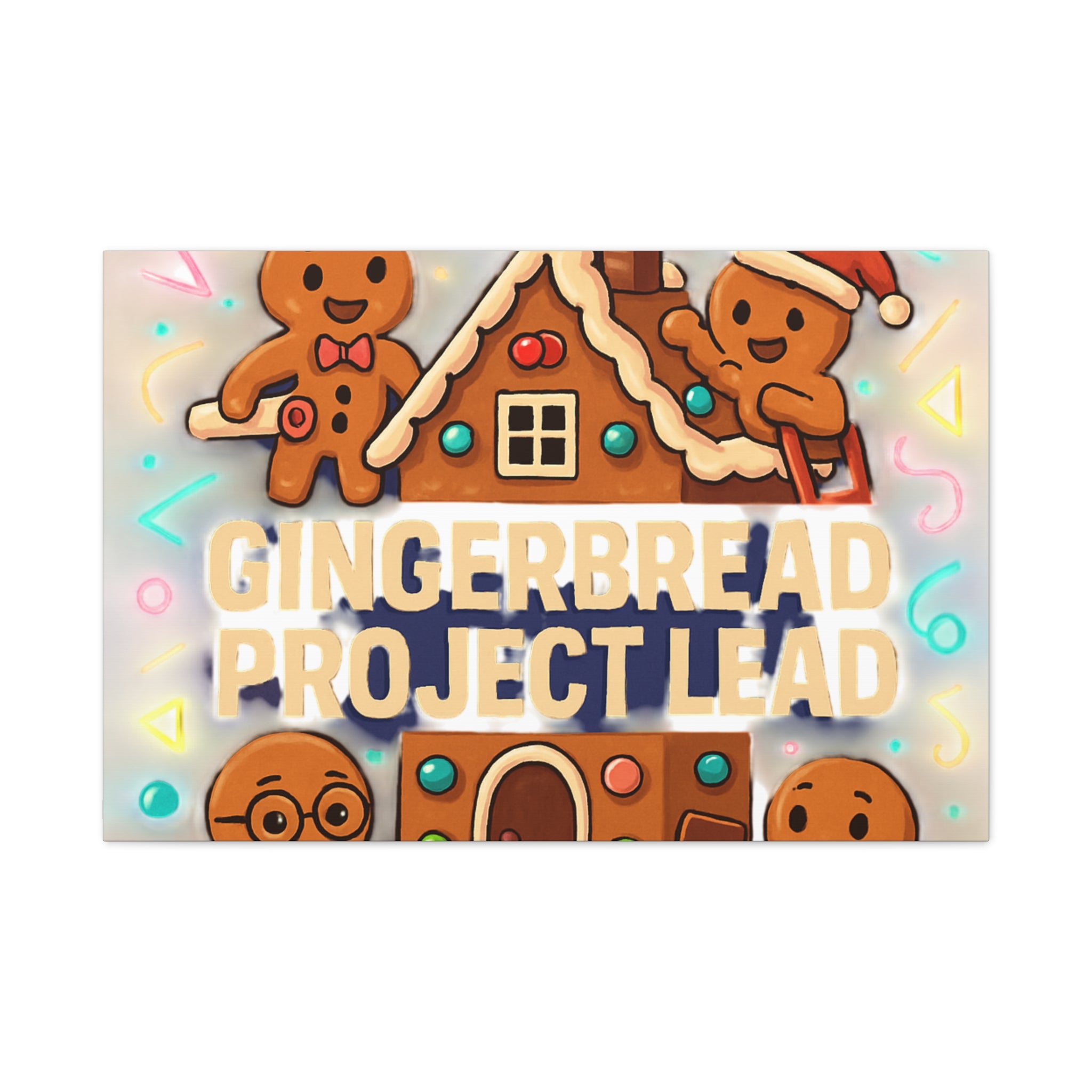 Gingerbread Project Lead Canvas Art — Holiday Kitchen Wall Decor