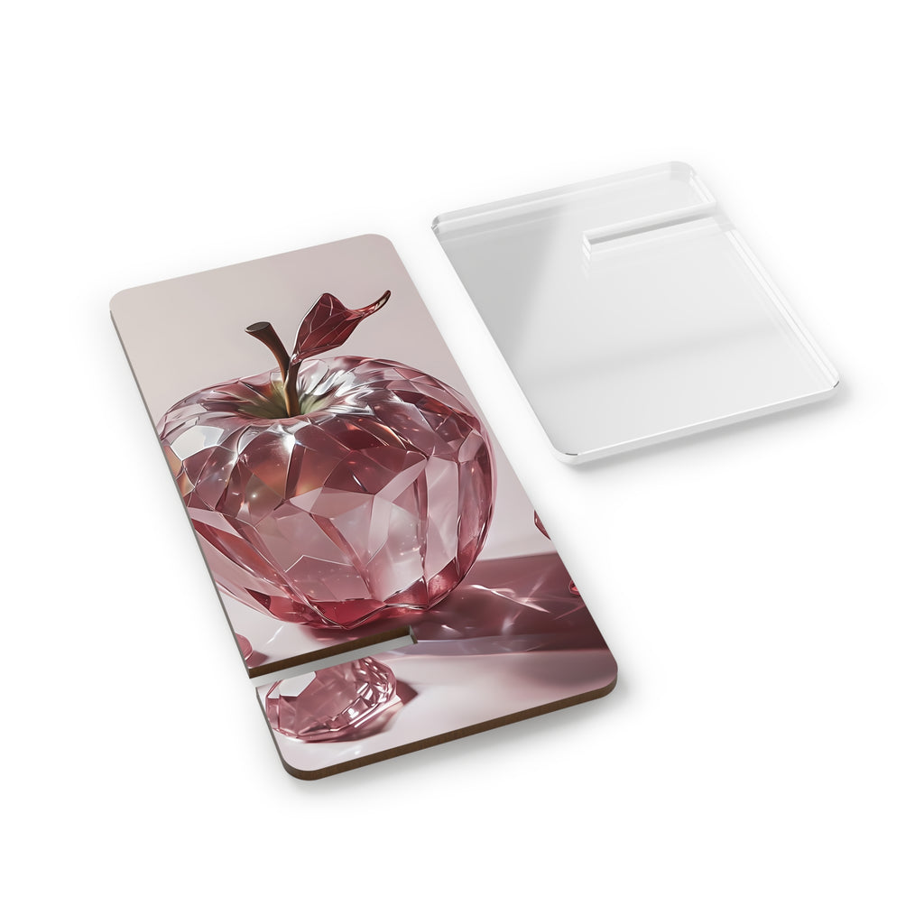 Elegant Phone Stand, Crystal Apple Design, Smartphone Holder for Home & Desk, Perfect Gift for Tech Lovers, Office Decor, Modern Accessories