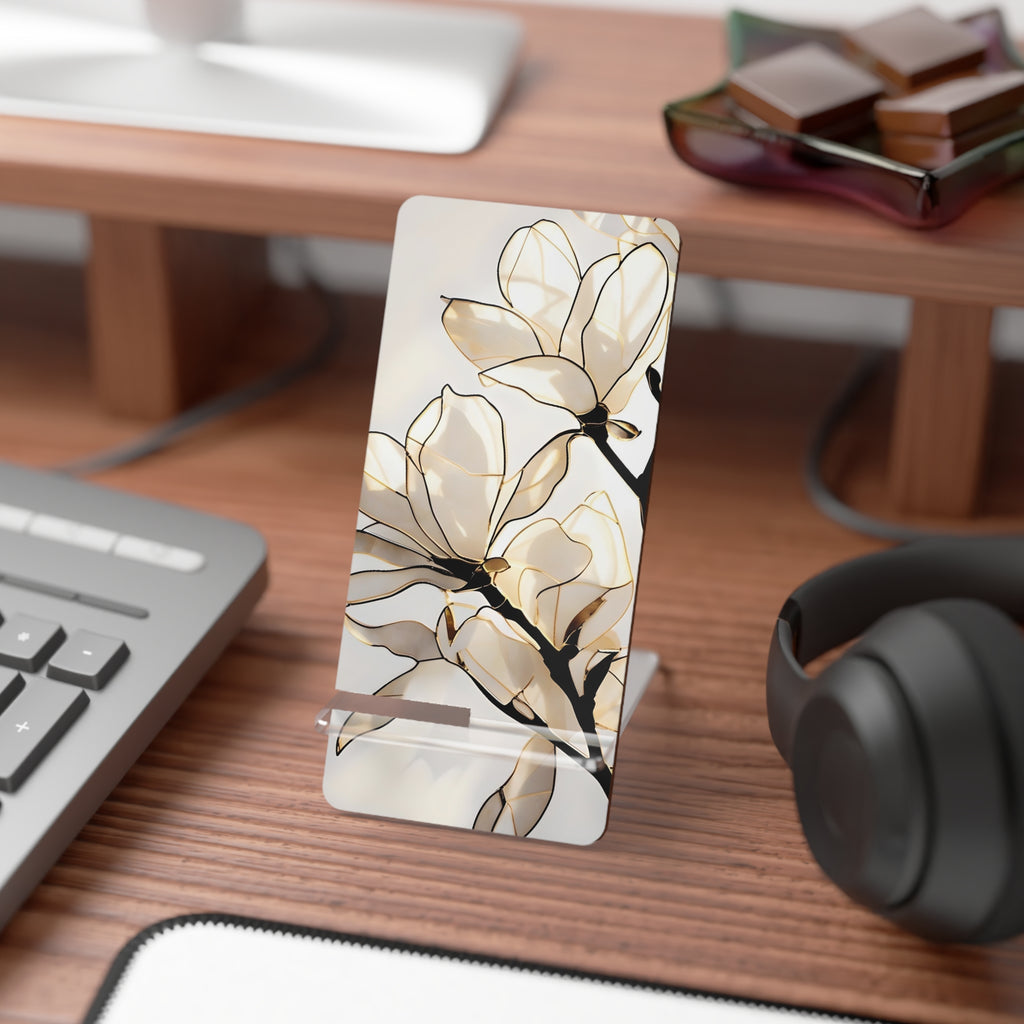 Stylish Floral Smartphone Stand, Elegant Phone Holder for Home and Office, Perfect Gift for Tech Lovers, Mother's Day, Birthday, Desk Decor