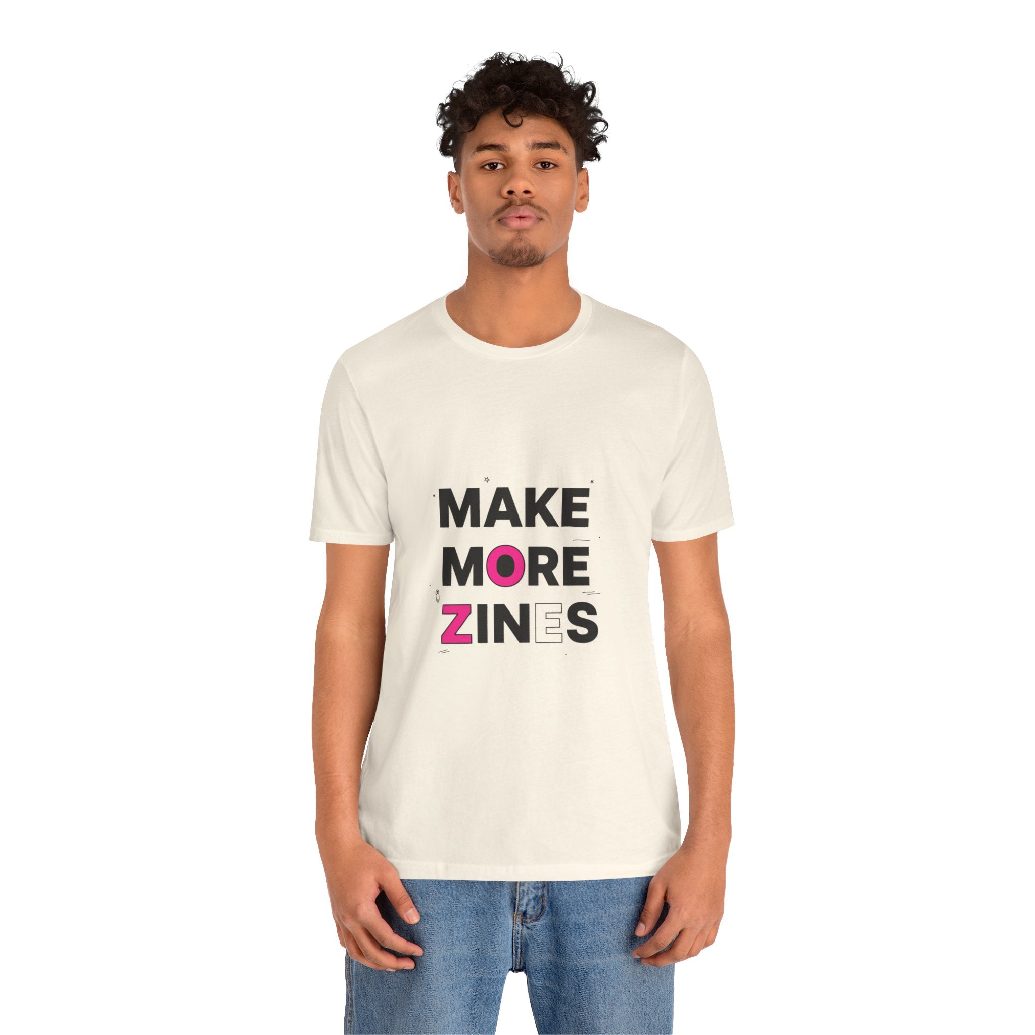 MAKE MORE ZINES Tee | ransom collage shirt, zine style cutout letters