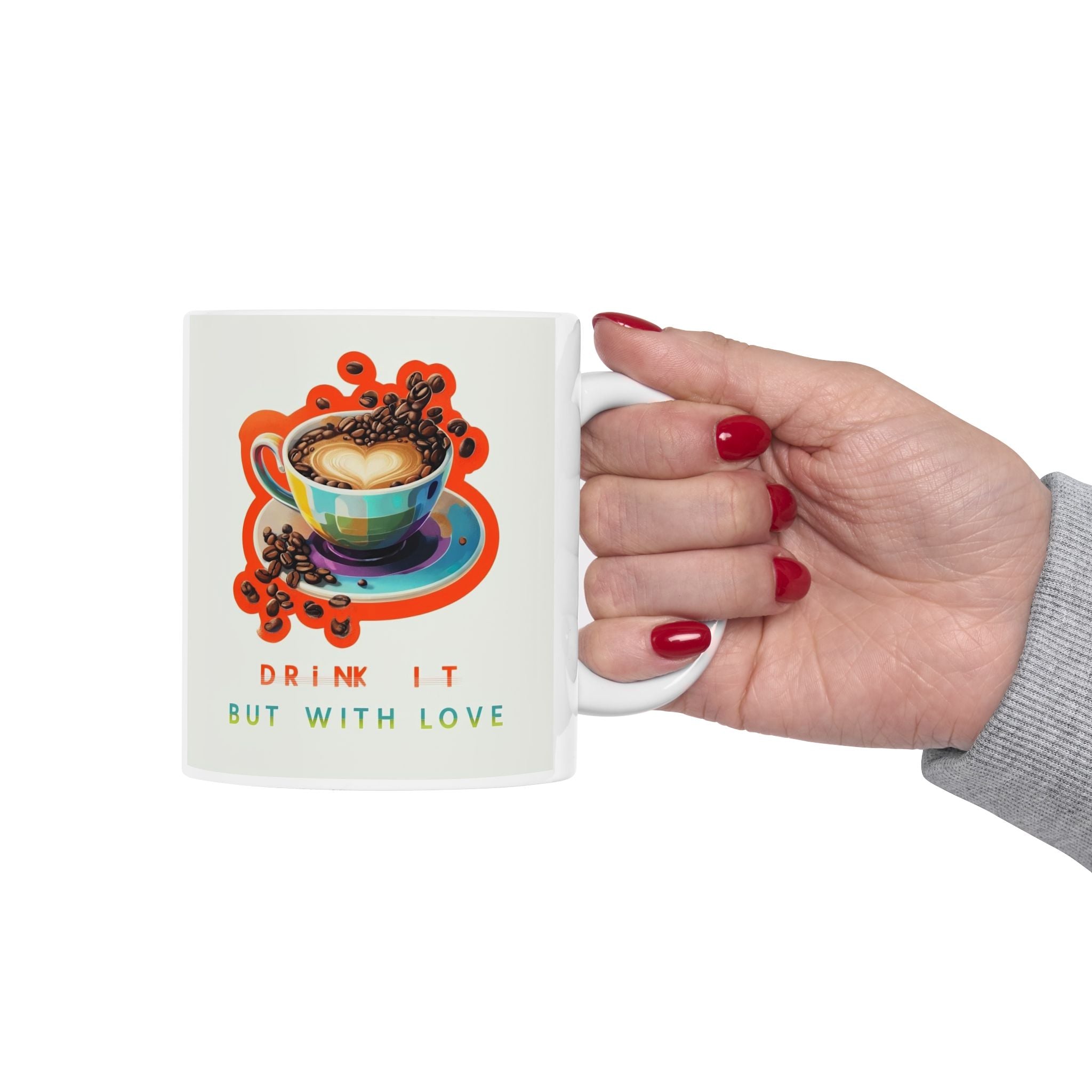 Colorful Ceramic Coffee Mug - "Don't Forget to Love" - Perfect Gift for Friends & Family