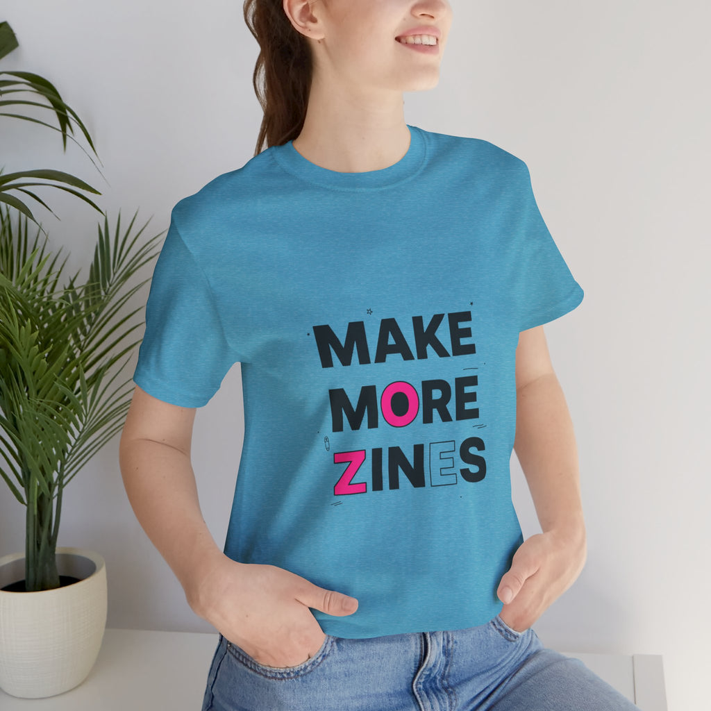 MAKE MORE ZINES Tee | ransom collage shirt, zine style cutout letters