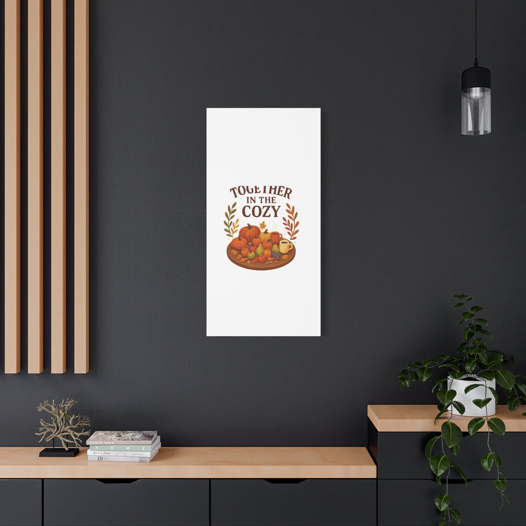 Fall Harvest Cozy Canvas Wall Art – "In The Cozy" Pumpkin & Coffee Autumn Decor