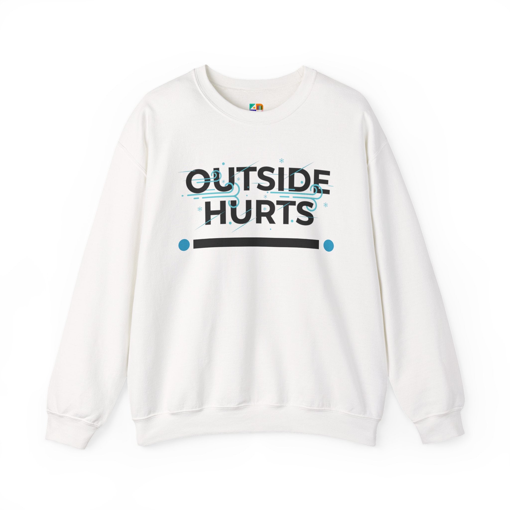 OUTSIDE HURTS Sweatshirt | Winter meme, Cold humor minimalist crewneck