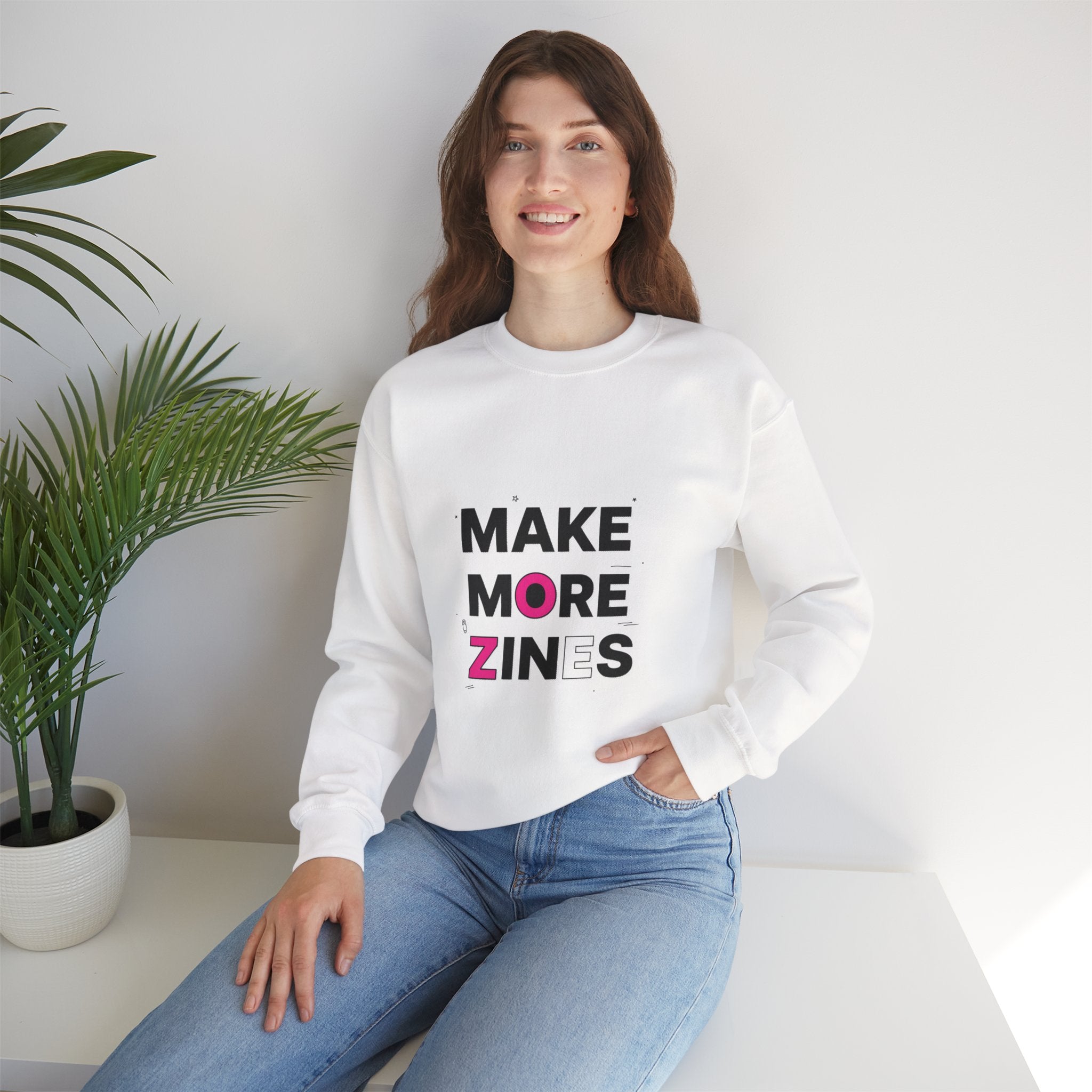 Make More Zines Sweatshirt | ransom collage shirt, zine style tee