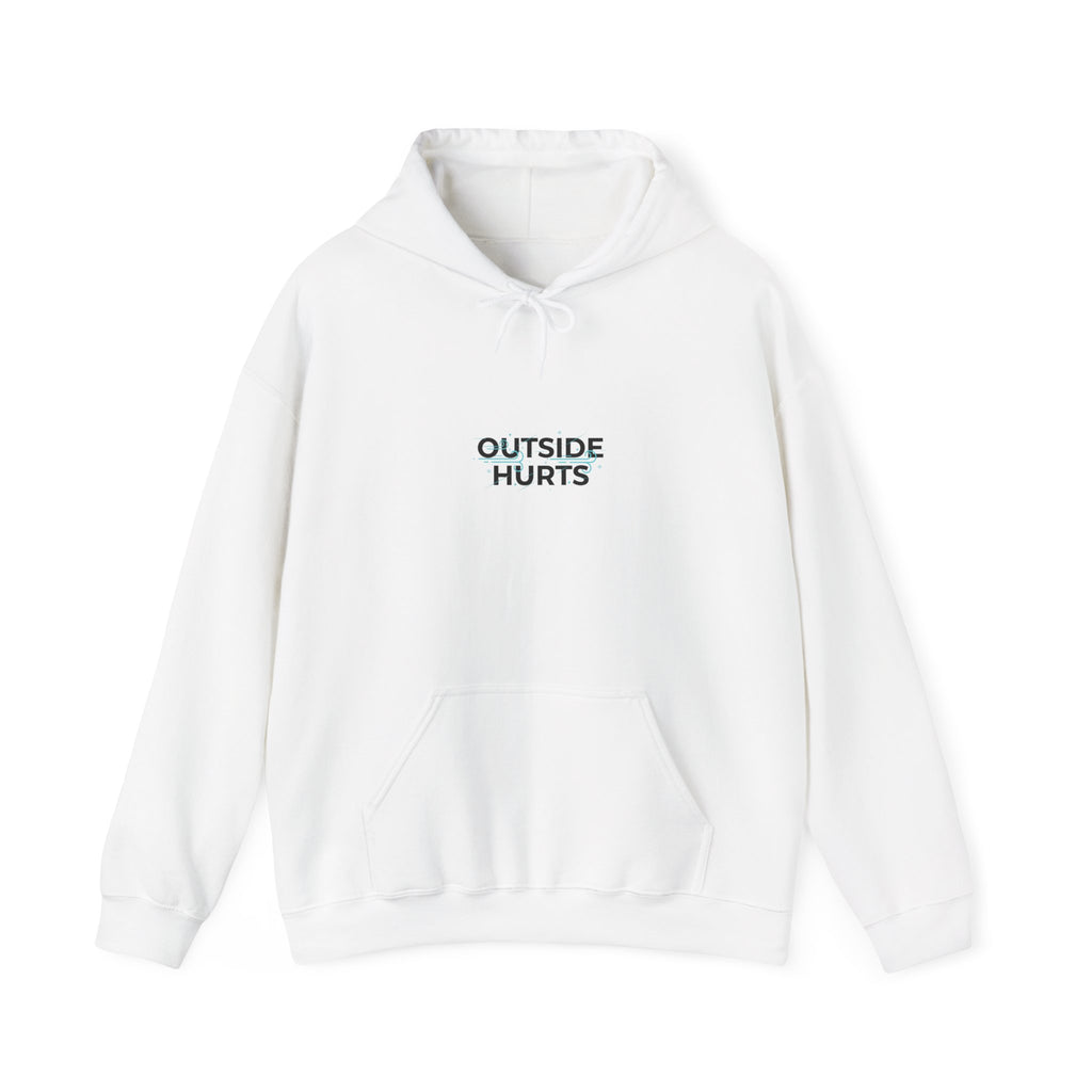 OUTSIDE HURTS Hoodie | wind-chill minimalism, winter meme