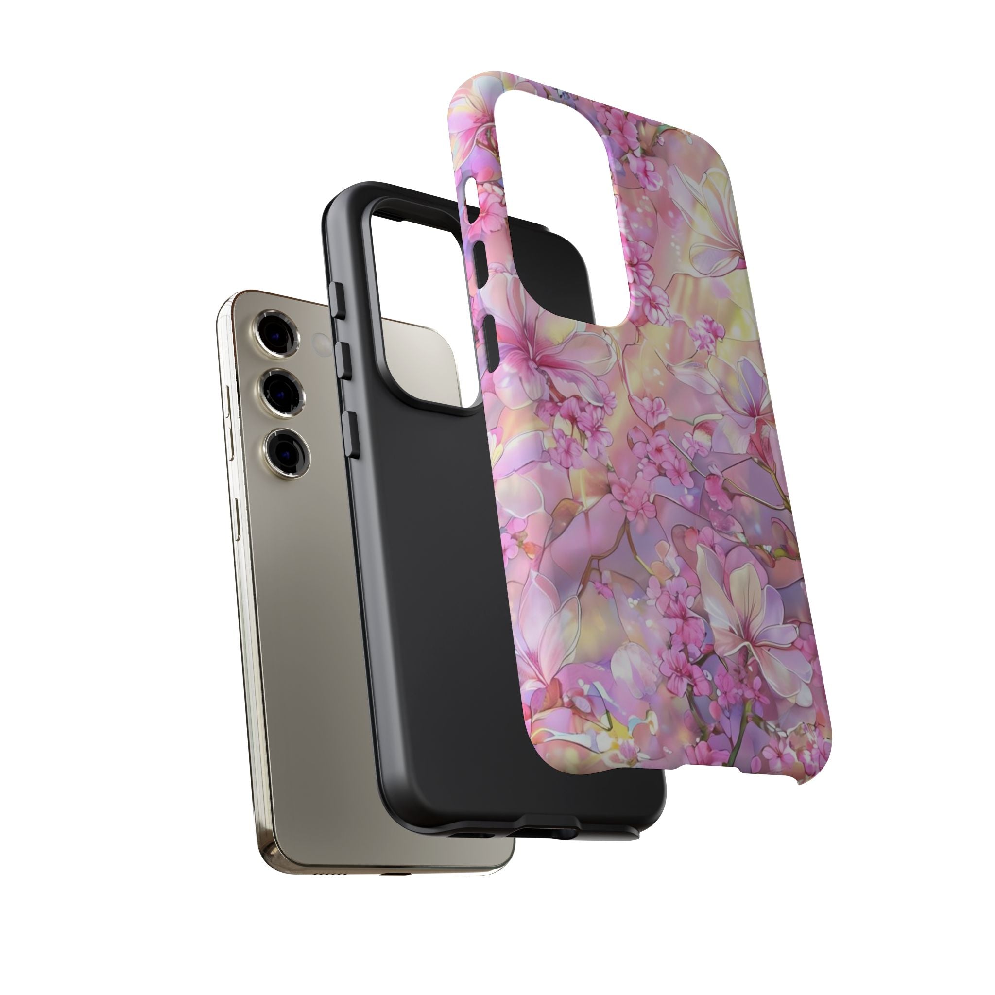 Floral Elegance Tough Phone Case – Dual-Layer Protection for iPhone 17/16/15 & Samsung | Glossy or Matte Finish | Morphesa