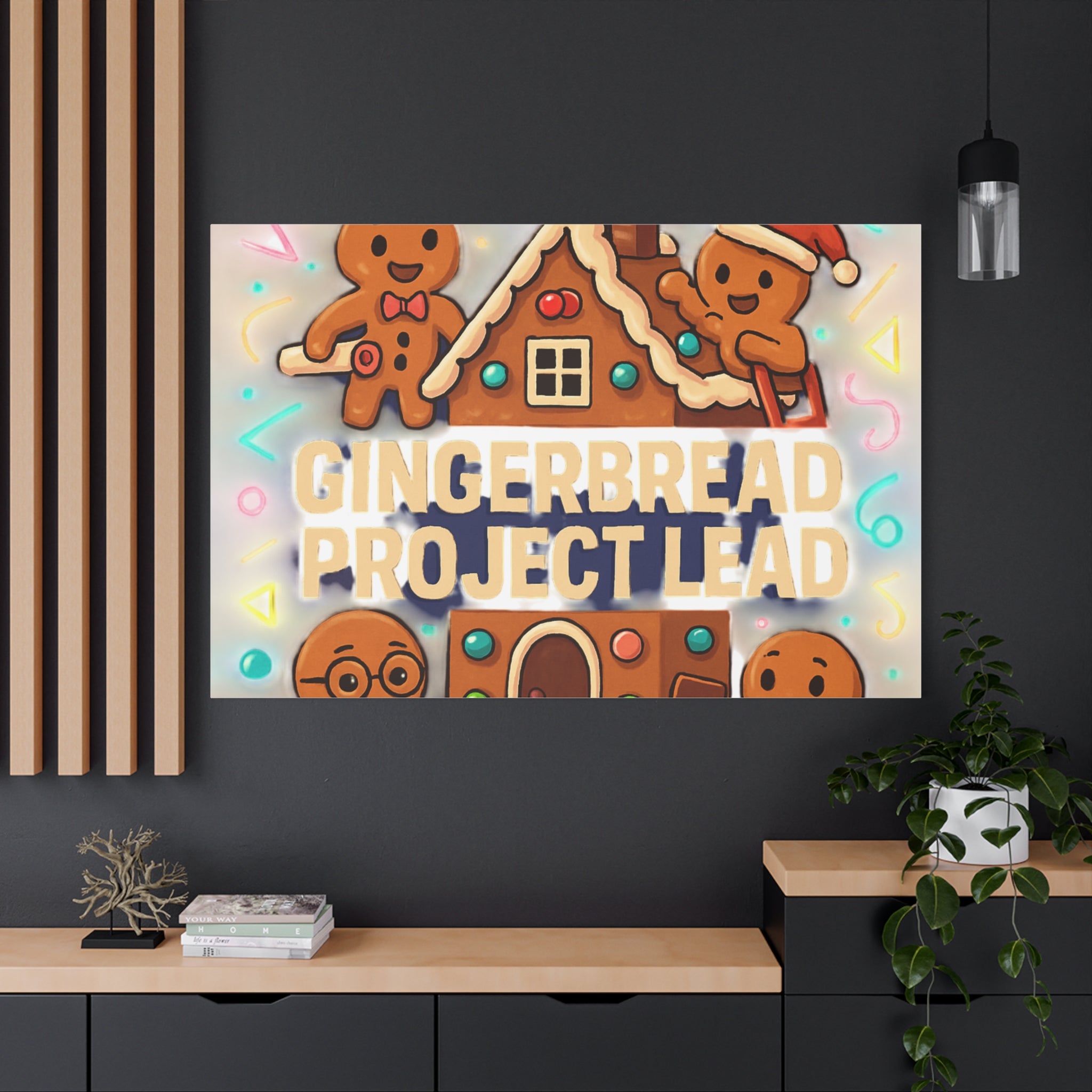 Gingerbread Project Lead Canvas Art — Holiday Kitchen Wall Decor