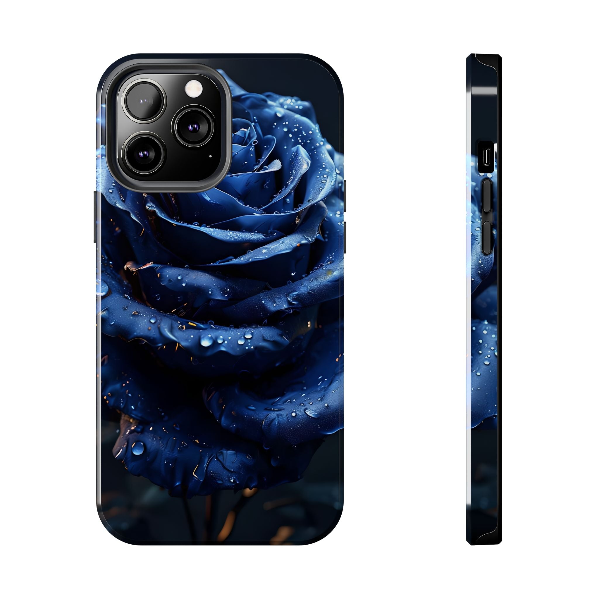 iPhone 17 Pro Max Tough Phone Case - Elegant Blue Rossy Design