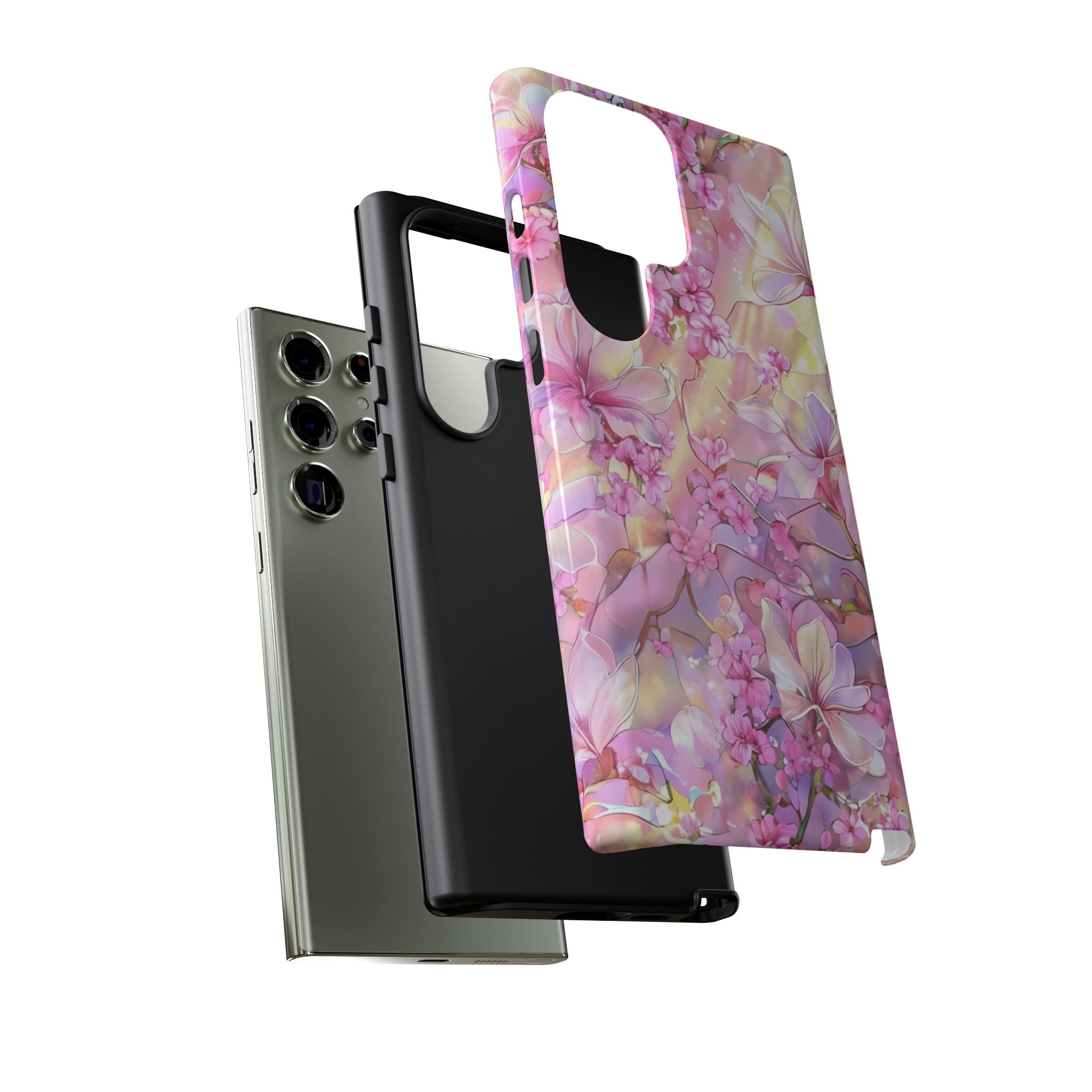 Floral Elegance Tough Phone Case – Dual-Layer Protection for iPhone 17/16/15 & Samsung | Glossy or Matte Finish | Morphesa