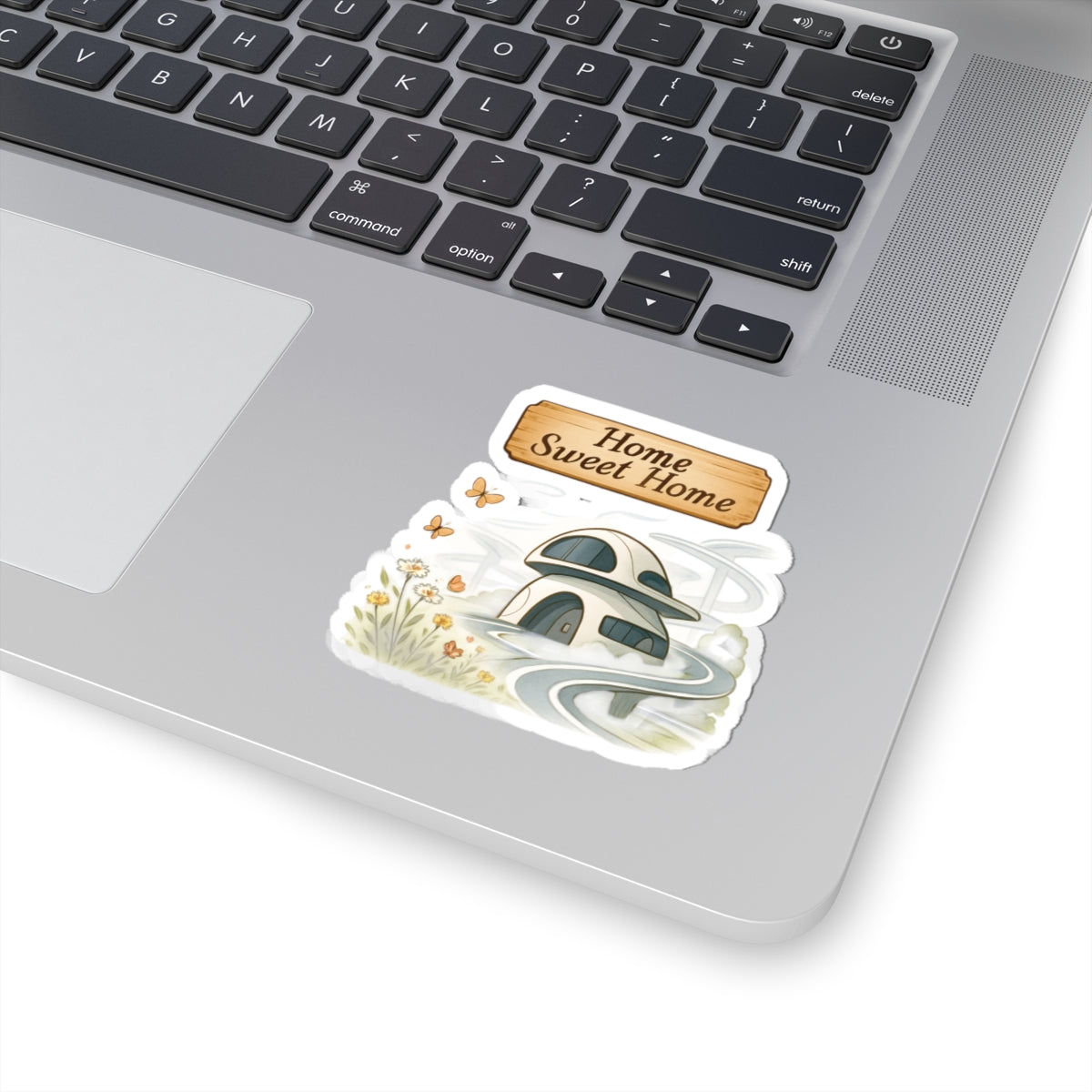 Home Sweet Home Kiss-Cut Sticker — Cozy Cottage Laptop Decal
