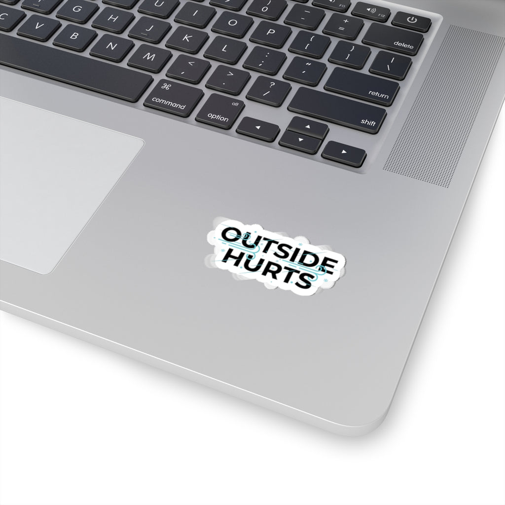 OUTSIDE HURTS Kiss-Cut Stickers | wind-chill minimalism, winter meme