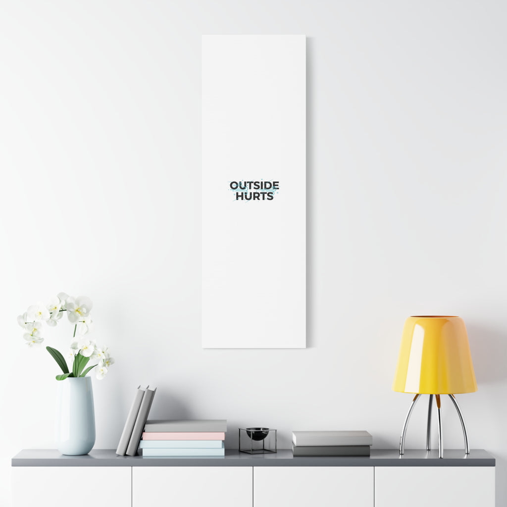 OUTSIDE HURTS Canvas Wall Art | Wind-Chill Minimalism, winter meme