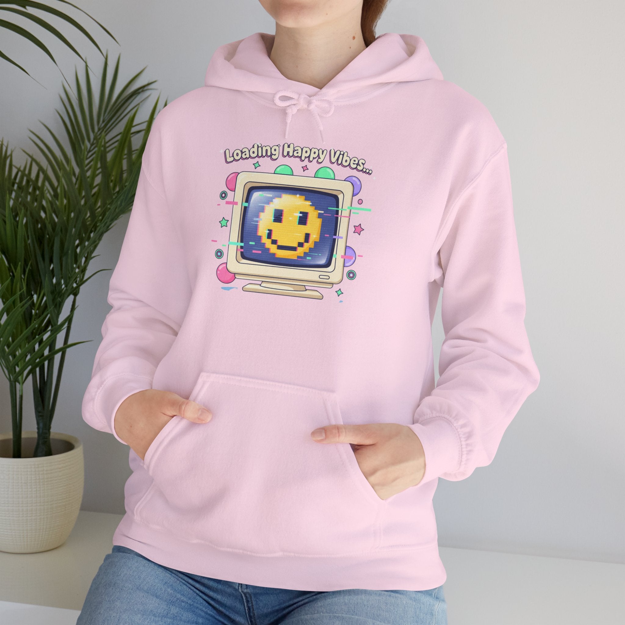 Virtual Pet Popup Hoodie | Y2K retro tech, pixel smile interface