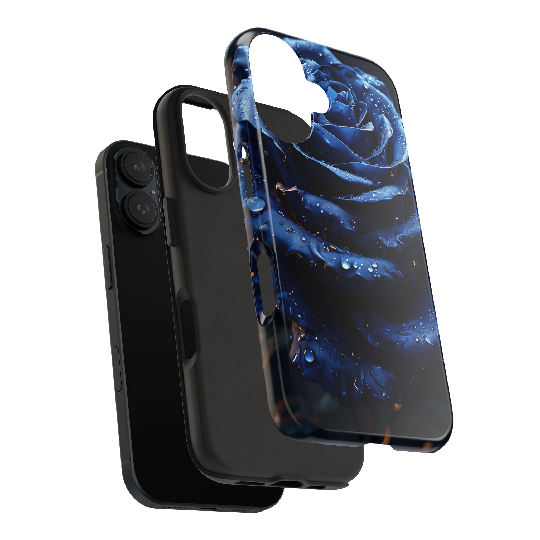 iPhone 17 Pro Max Tough Phone Case - Elegant Blue Rossy Design