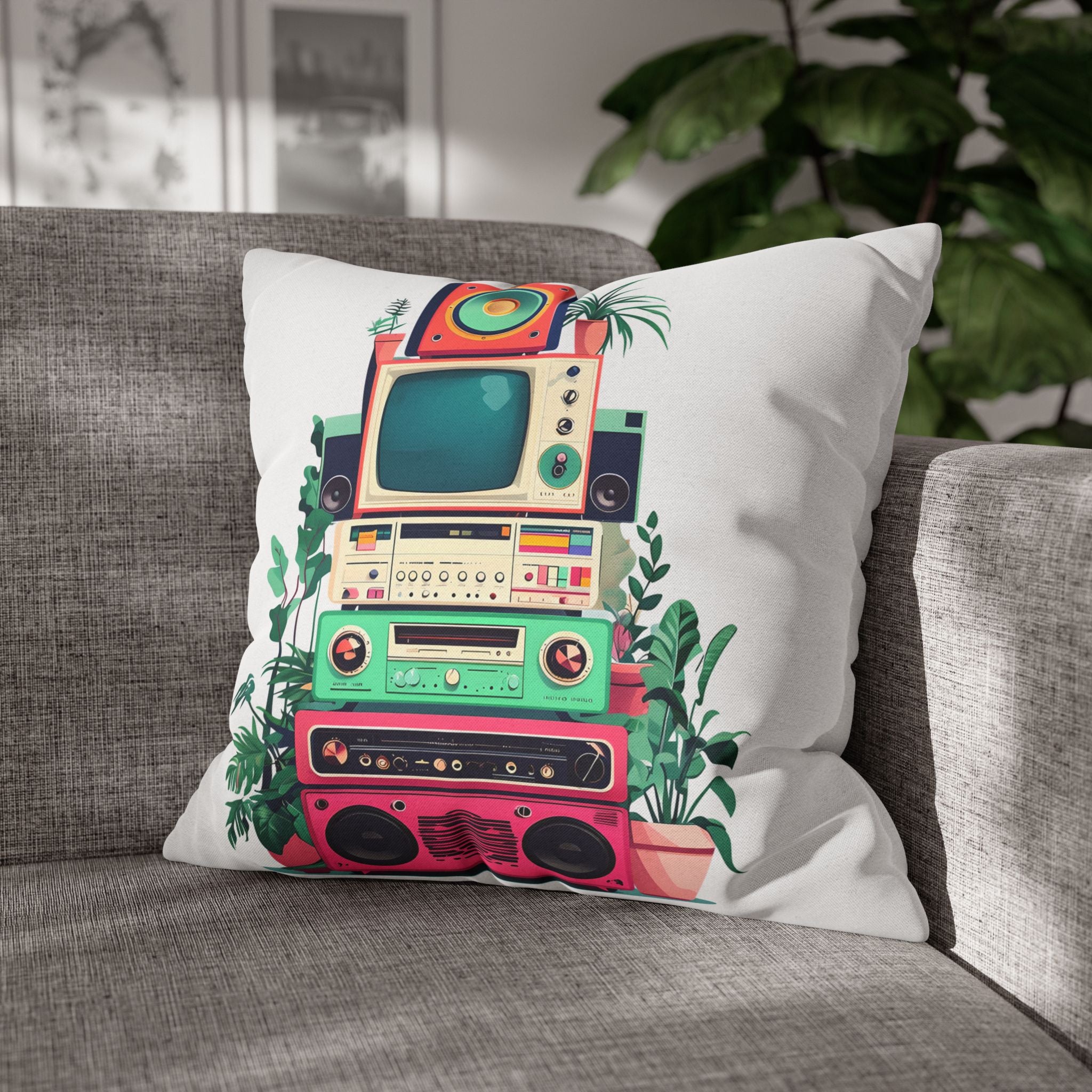 Spun Polyester Square Pillowcase