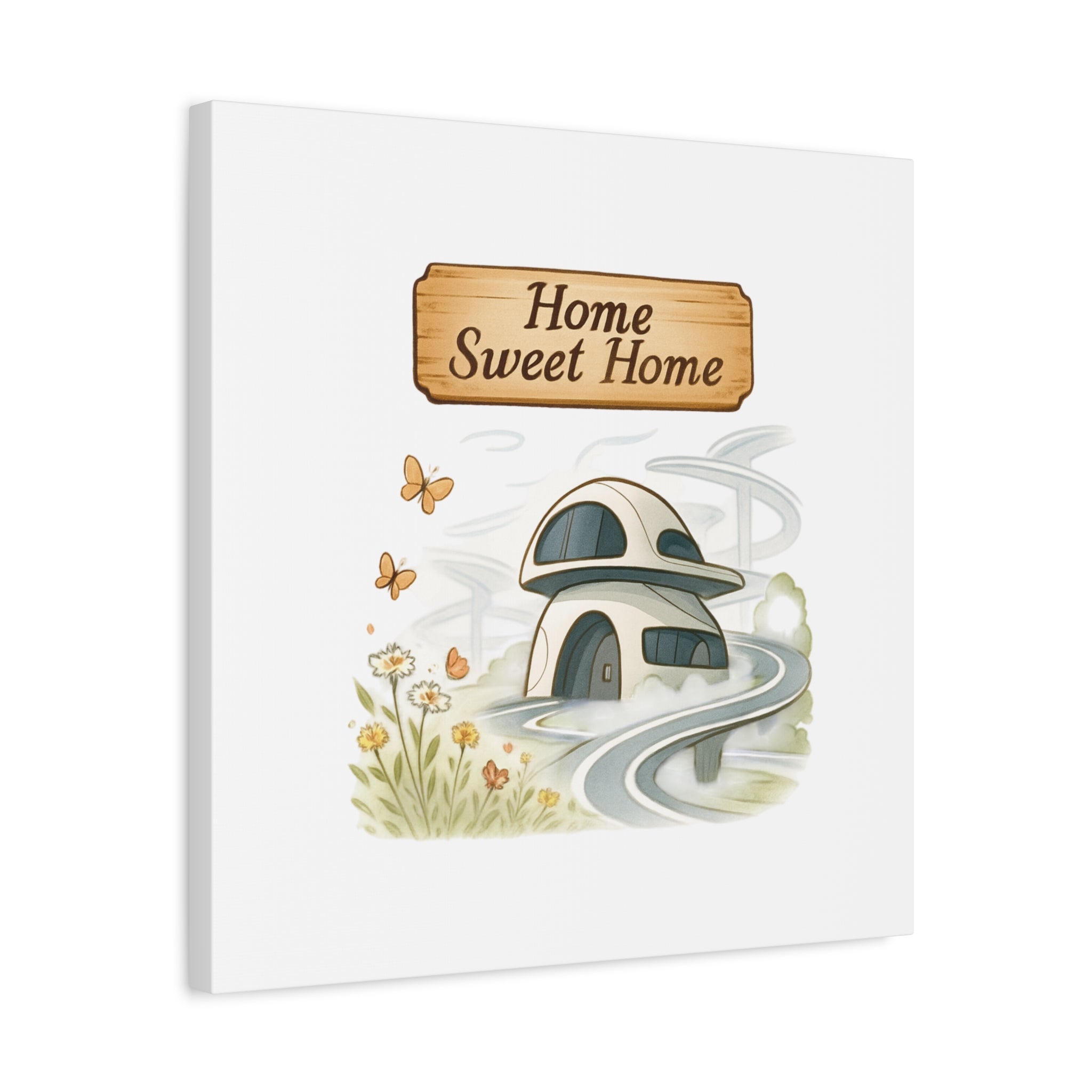 Home Sweet Home Canvas Wall Art — Cozy Cottage Matte Stretched Canvas