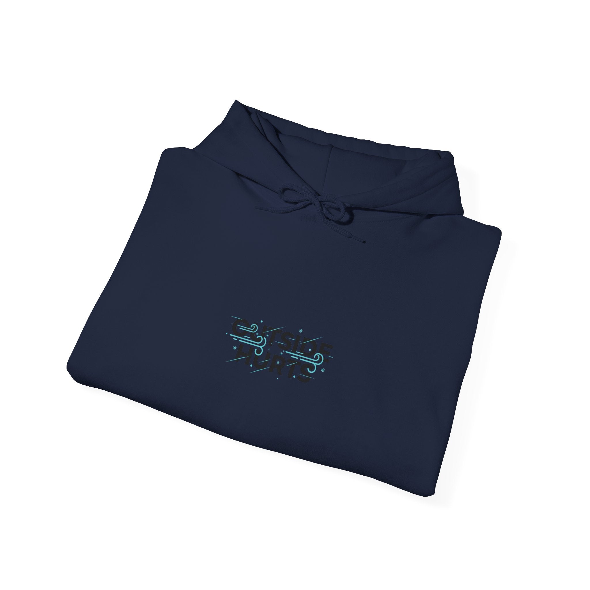 OUTSIDE HURTS Hoodie | wind-chill minimalism, winter meme