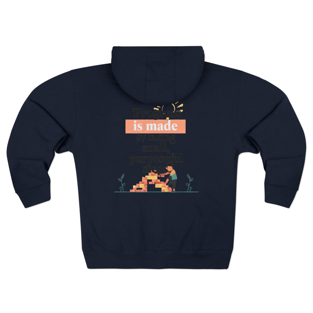 Progress Over Perfection hoodie | Motivational Zip Hoodie, Progress Is Made Quote