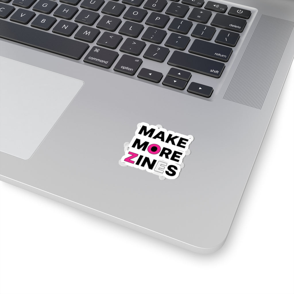 MAKE MORE ZINES Sticker | ransom collage, cutout letters