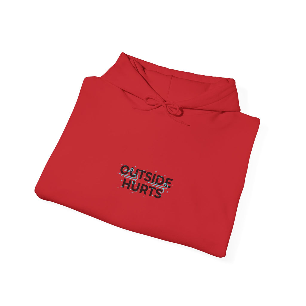 OUTSIDE HURTS Hoodie | wind-chill minimalism, winter meme