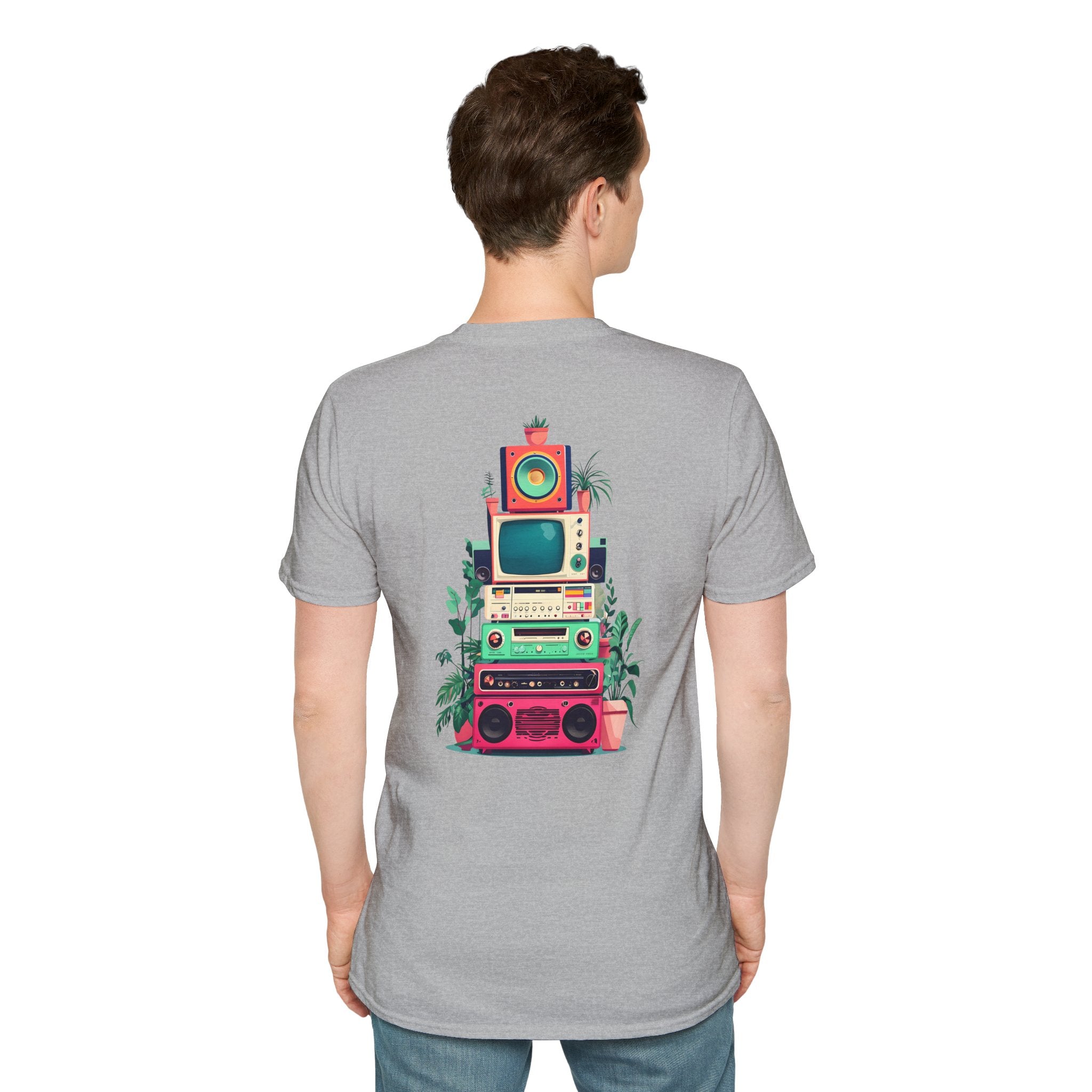 Retro Beach Vibes Unisex Softstyle T-Shirt, Casual Summer Tee, Vintage Style Shirt, Music Lover Gift, Relaxed Fit Apparel